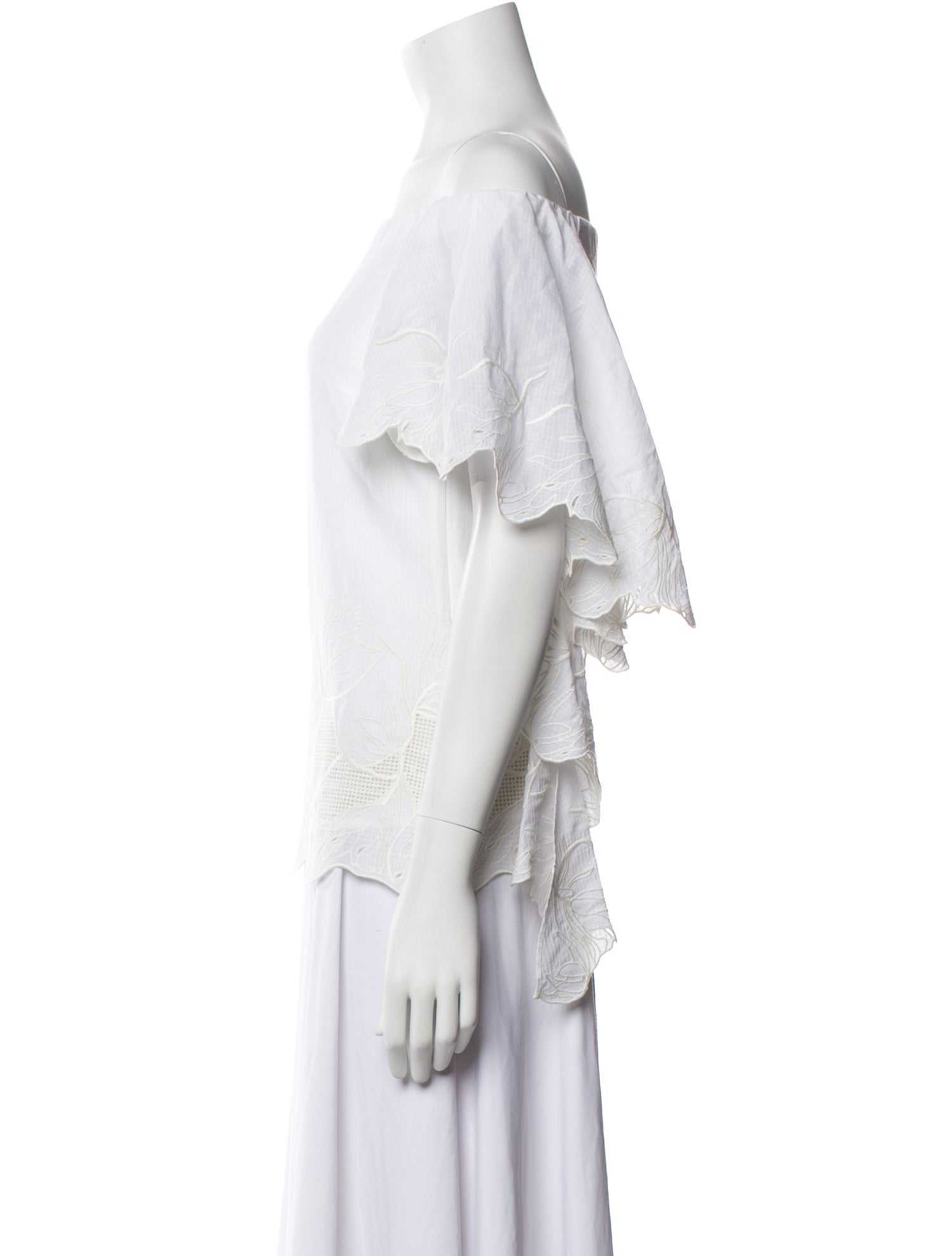 Halston Heritage Off-The-Shoulder Short Sleeve Blouse