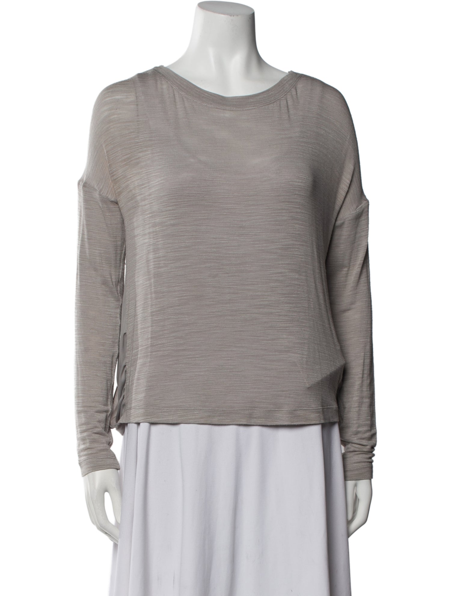 Halston Heritage Scoop Neck Long Sleeve Top