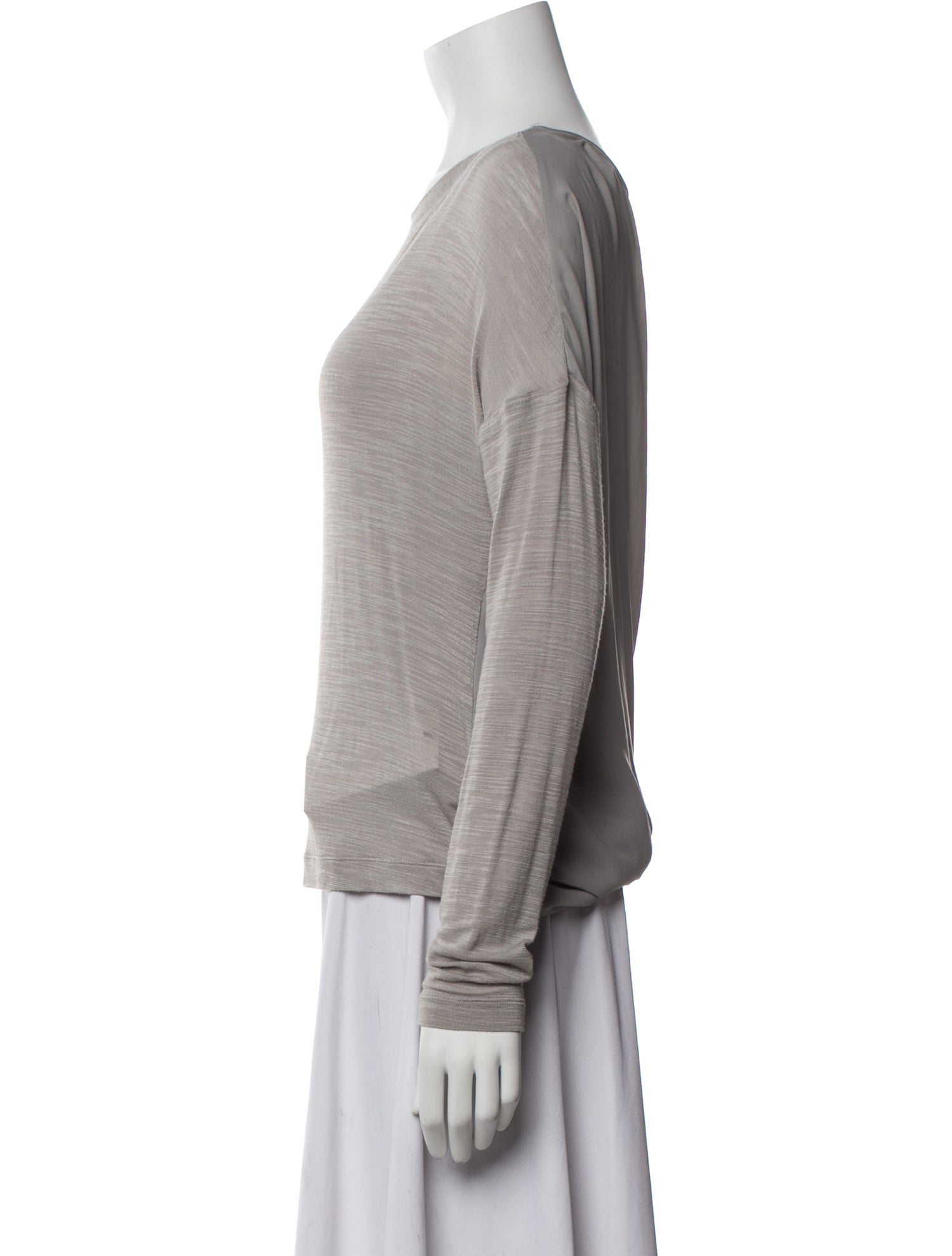 Halston Heritage Scoop Neck Long Sleeve Top