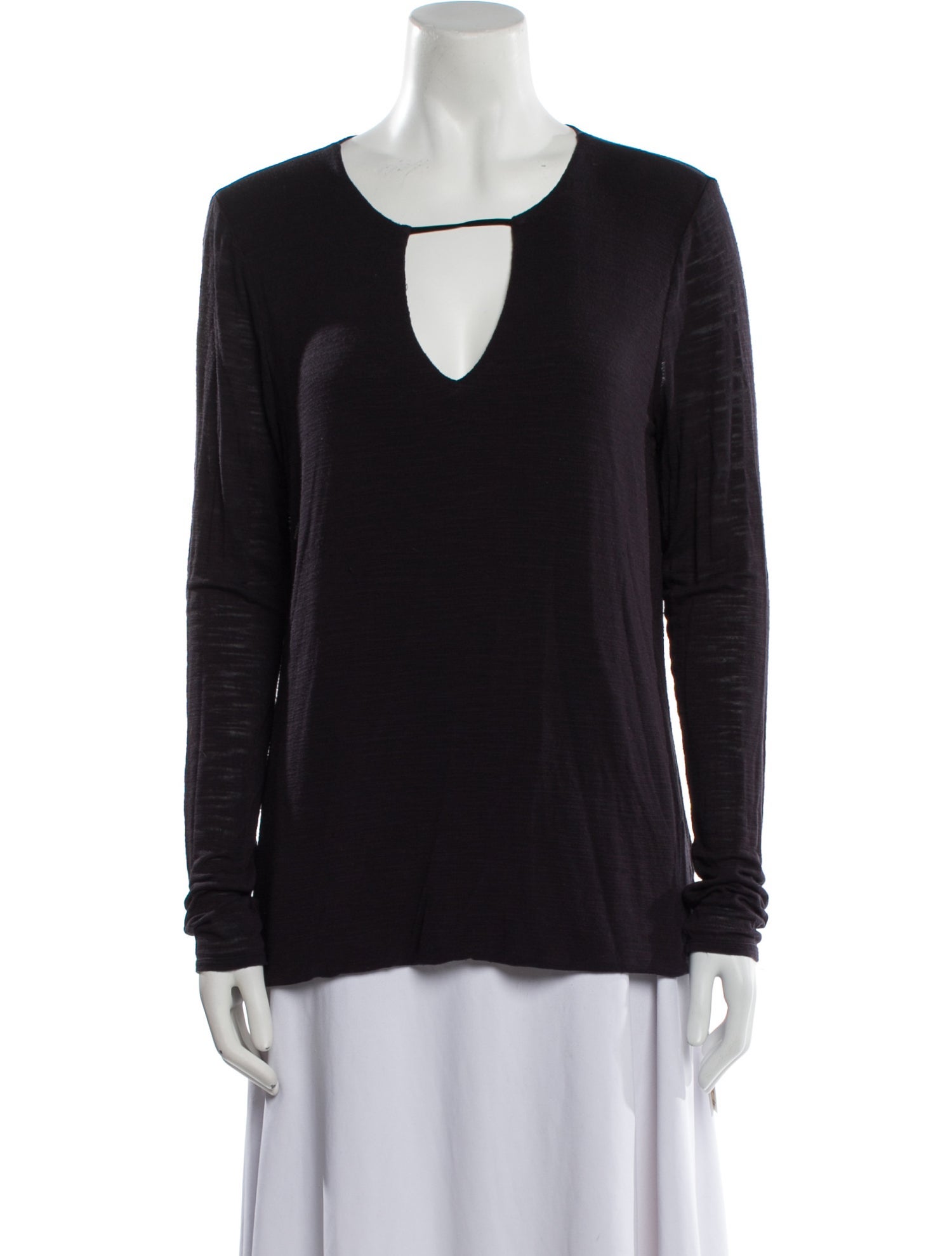 Halston Heritage V-Neck Long Sleeve Top