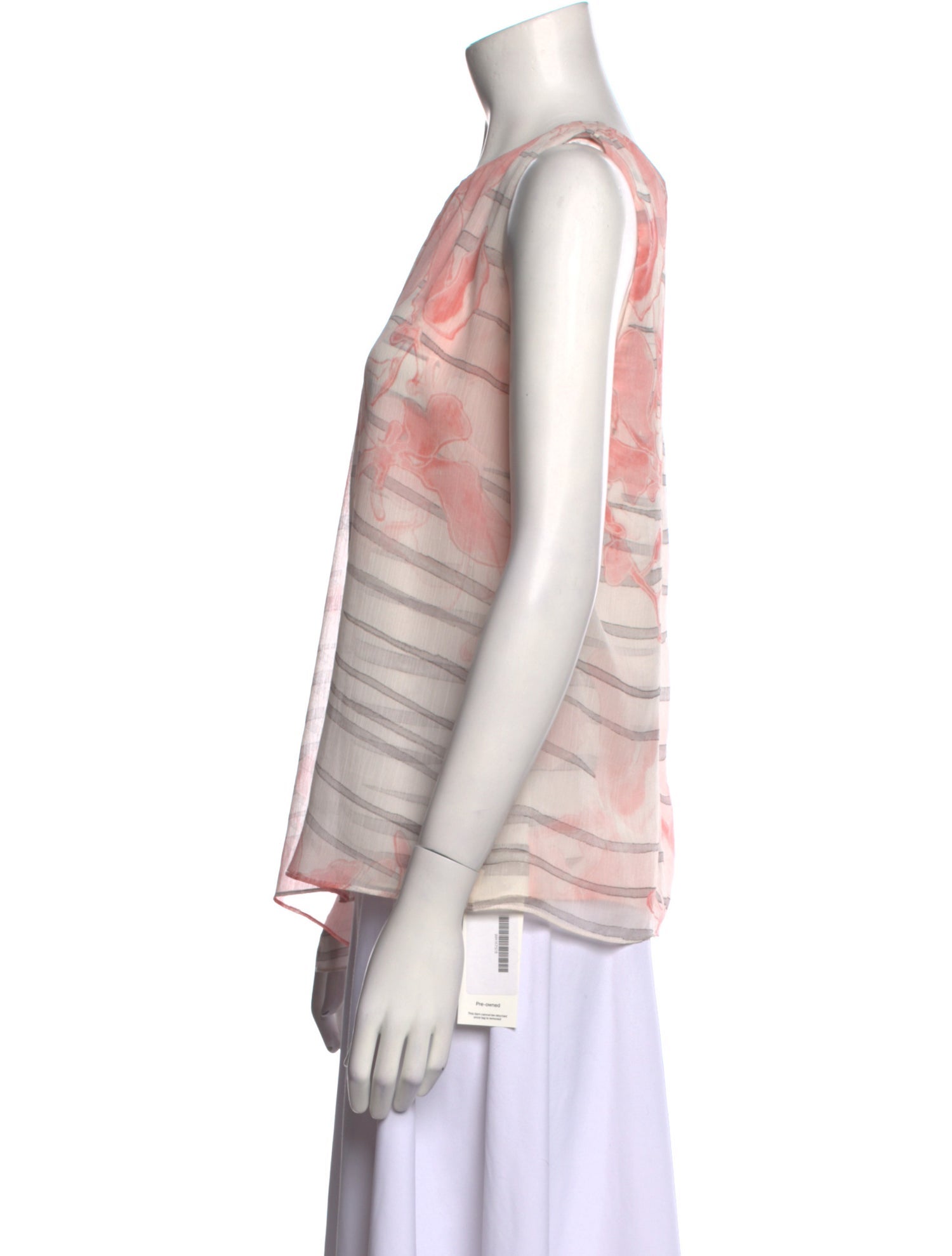 Halston Heritage Tie-Dye Print Scoop Neck Blouse