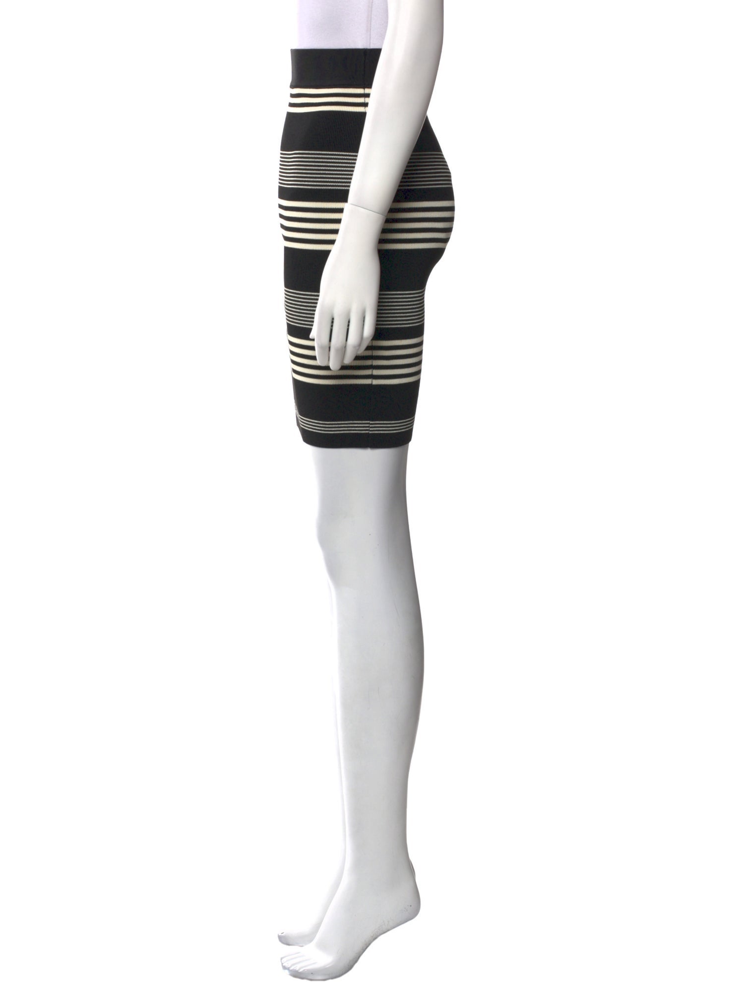 Halston Heritage Striped Mini Skirt