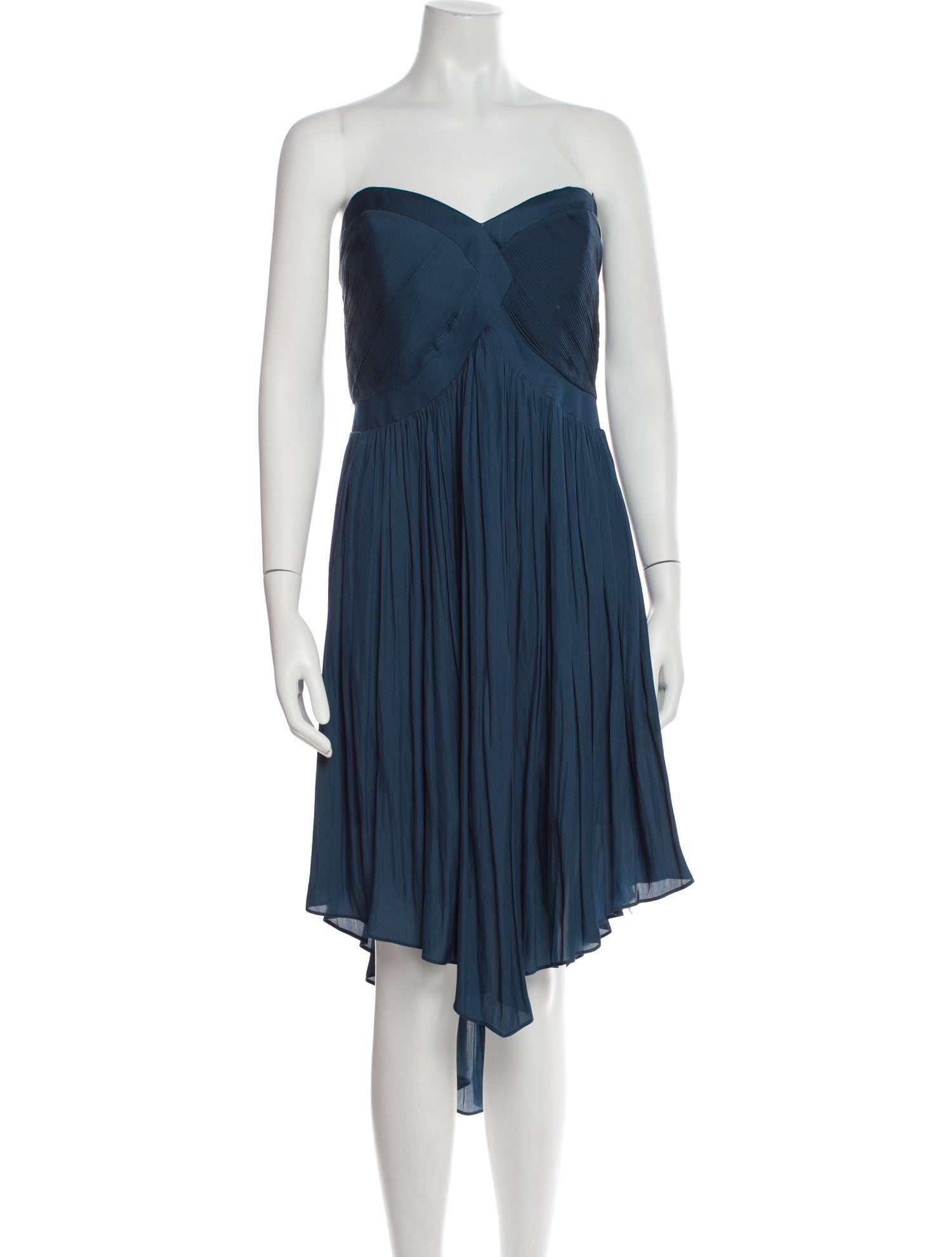 Halston Heritage Strapless Midi Length Dress