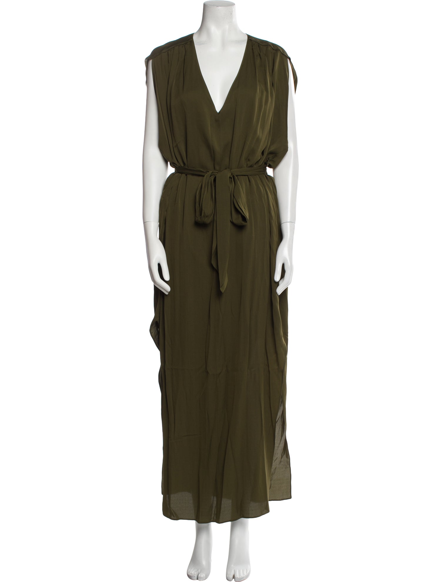 Halston Heritage V-Neck Long Dress