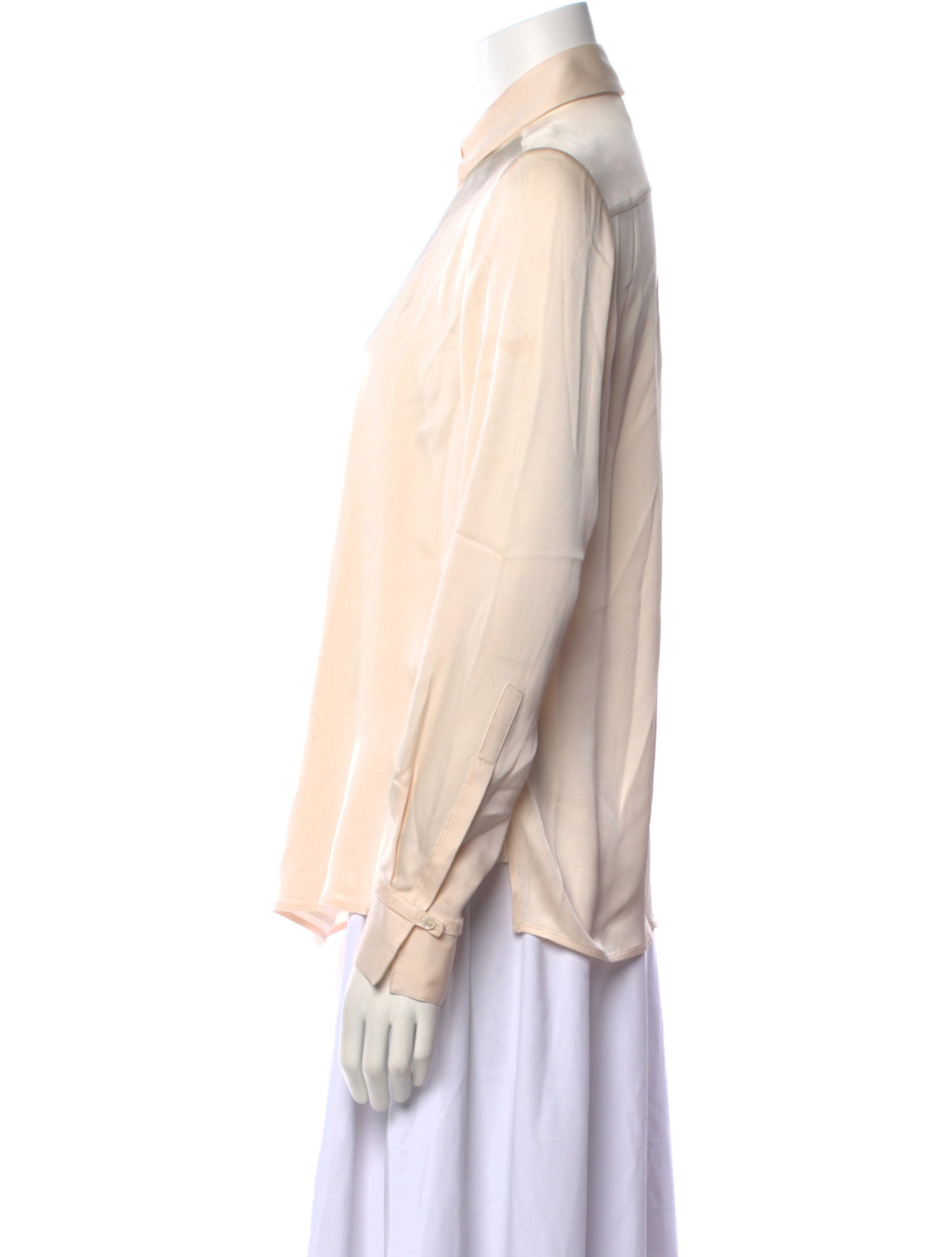 Halston Heritage Silk Long Sleeve Blouse