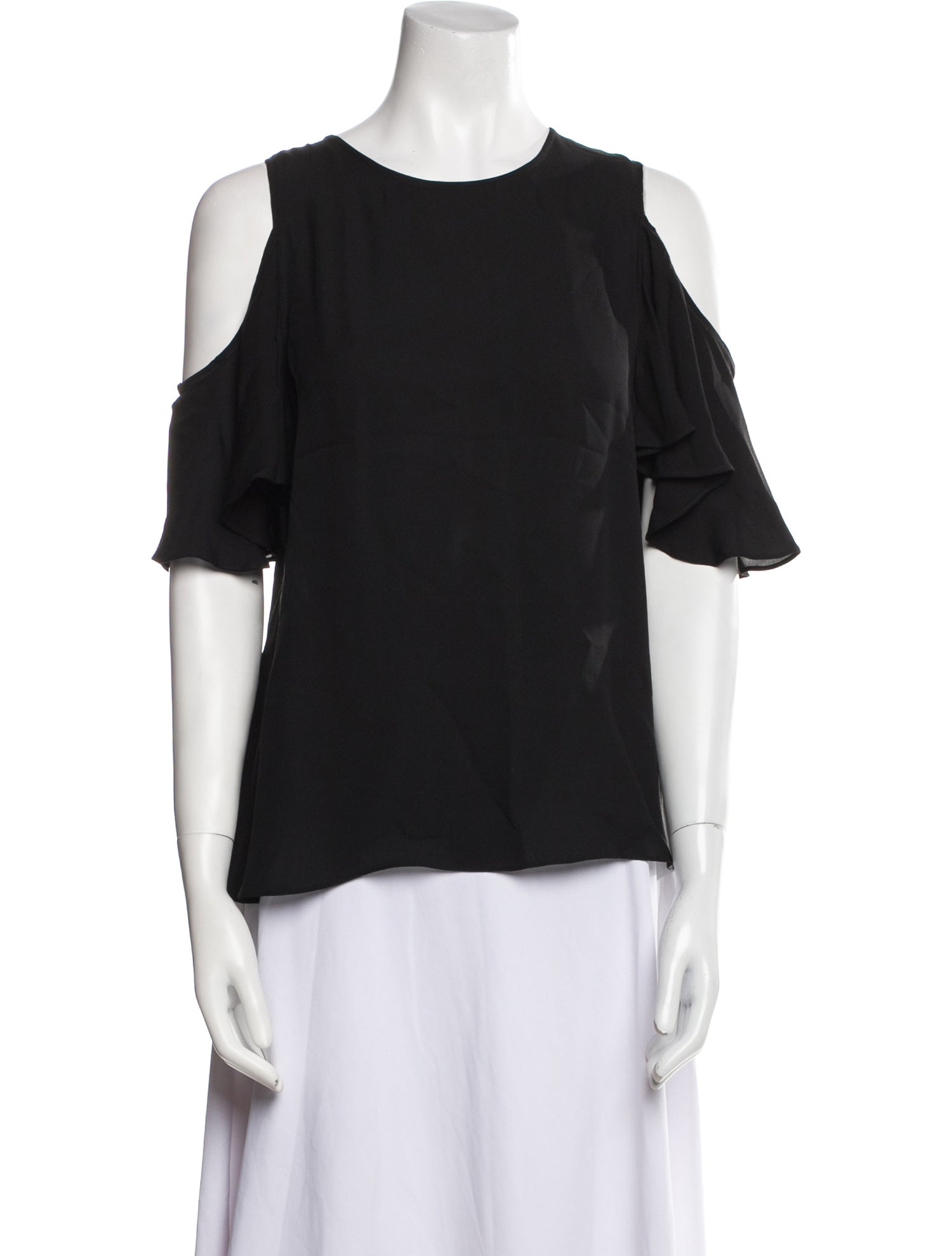 Halston Heritage Silk Scoop Neck Blouse