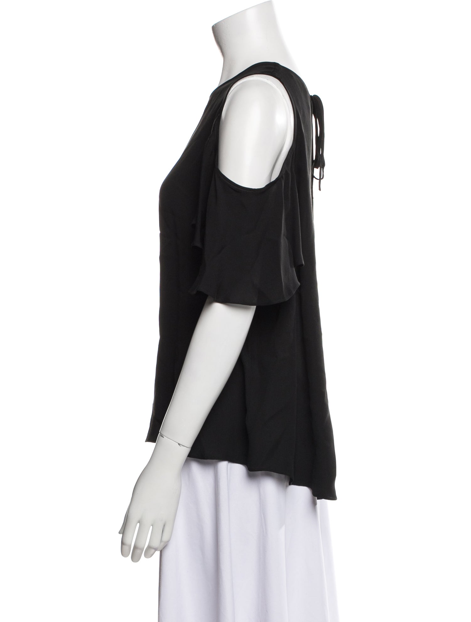 Halston Heritage Silk Scoop Neck Blouse