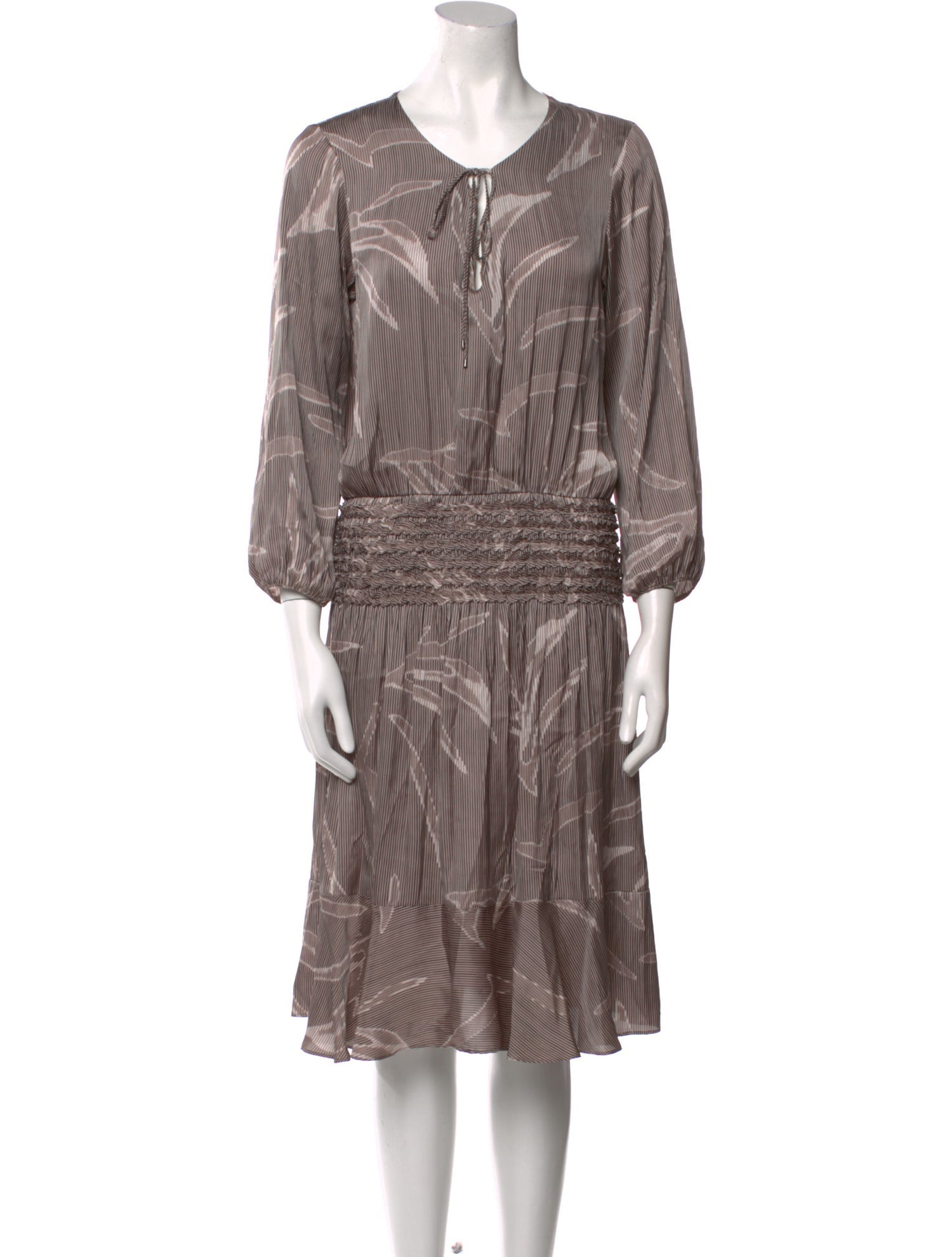 Halston Heritage V-Neck Midi Length Dress