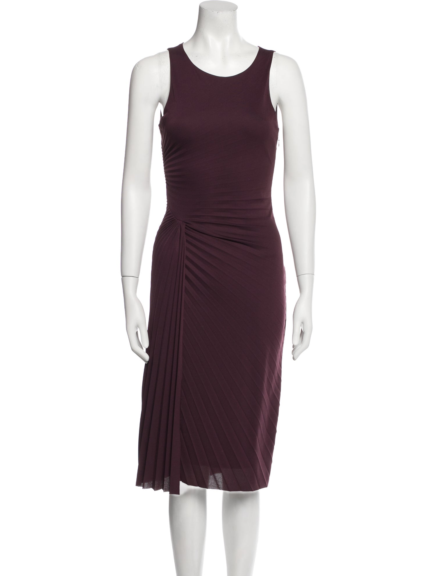 Halston Heritage Scoop Neck Midi Length Dress