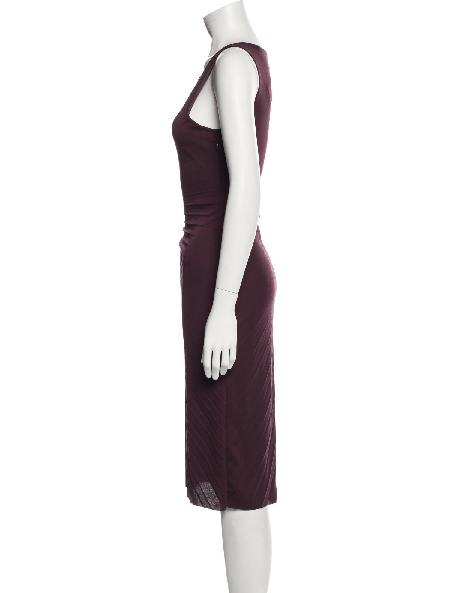 Halston Heritage Scoop Neck Midi Length Dress