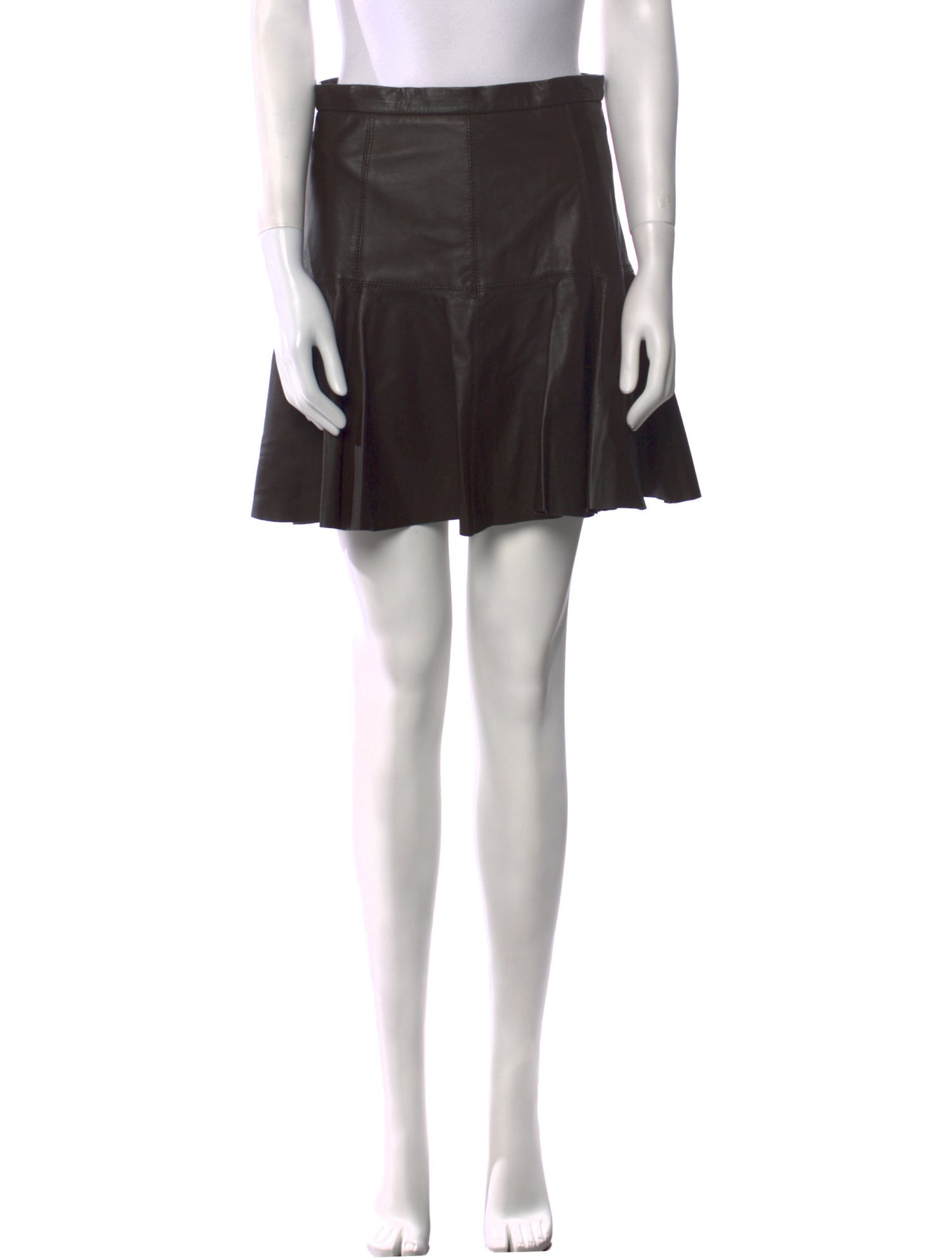 Halston Heritage Leather Mini Skirt