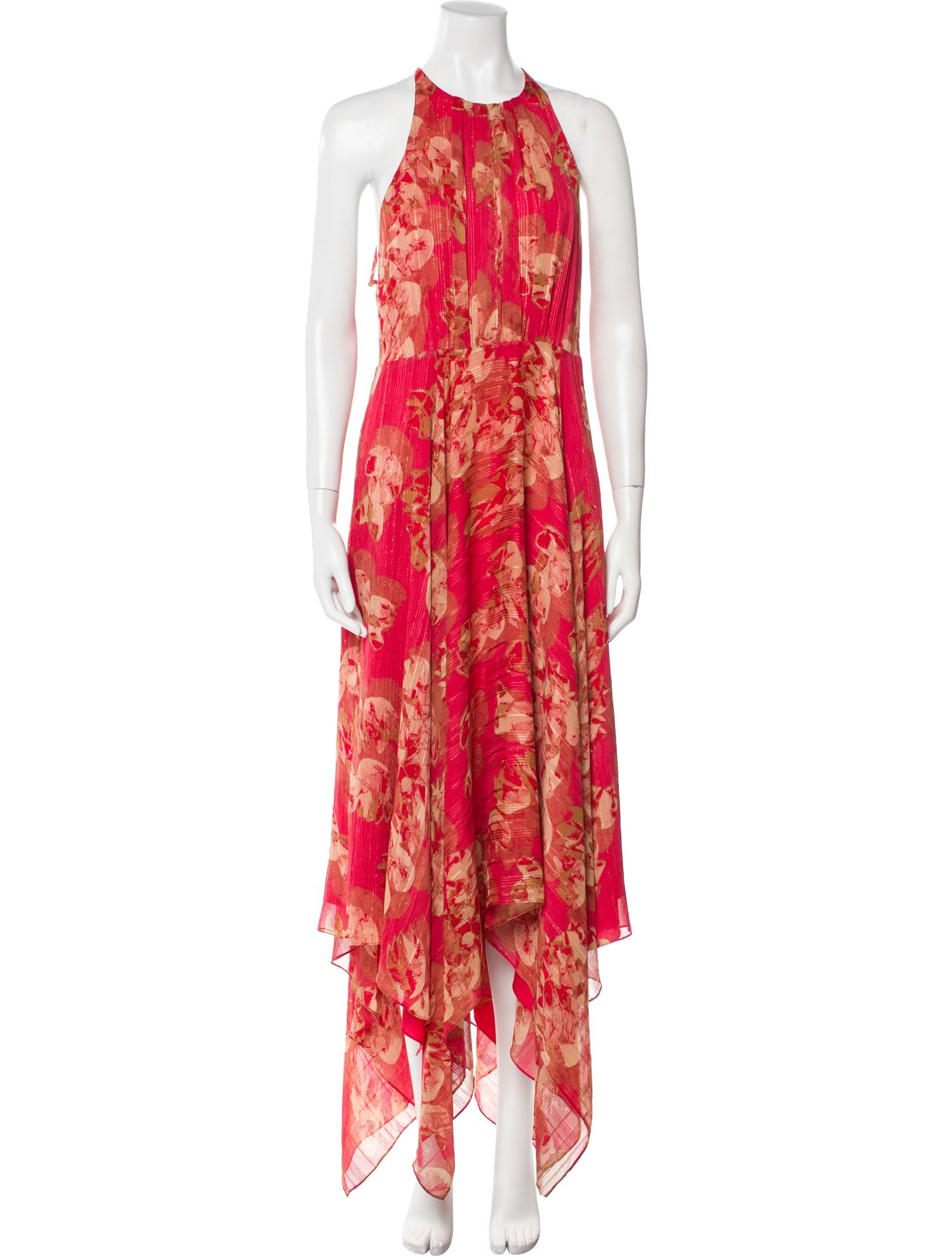 Halston Heritage Floral Print Long Dress