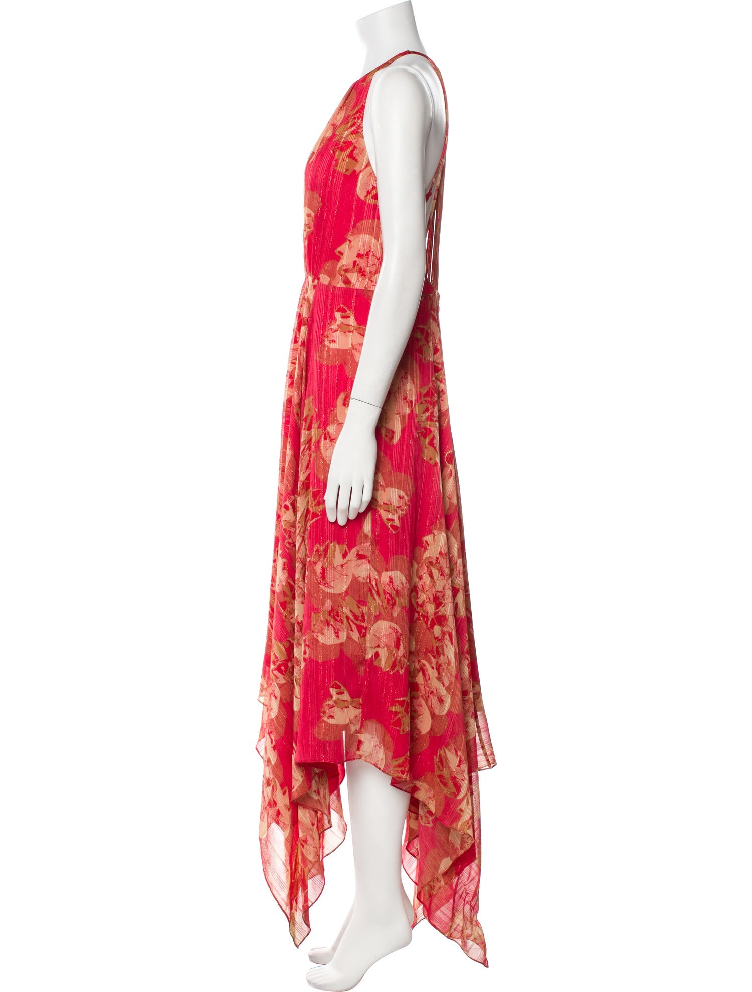 Halston Heritage Floral Print Long Dress