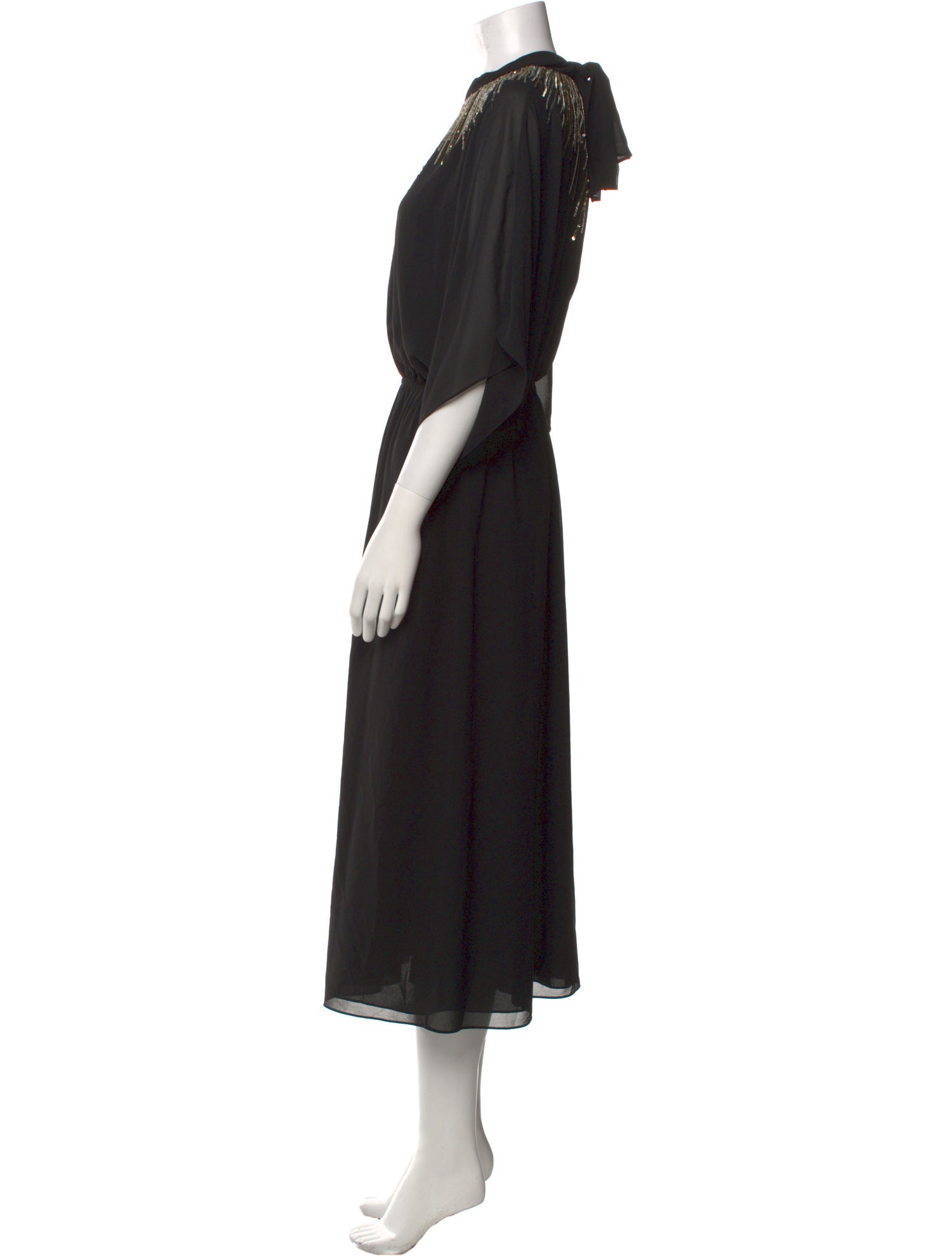 Halston Heritage Crew Neck Long Dress