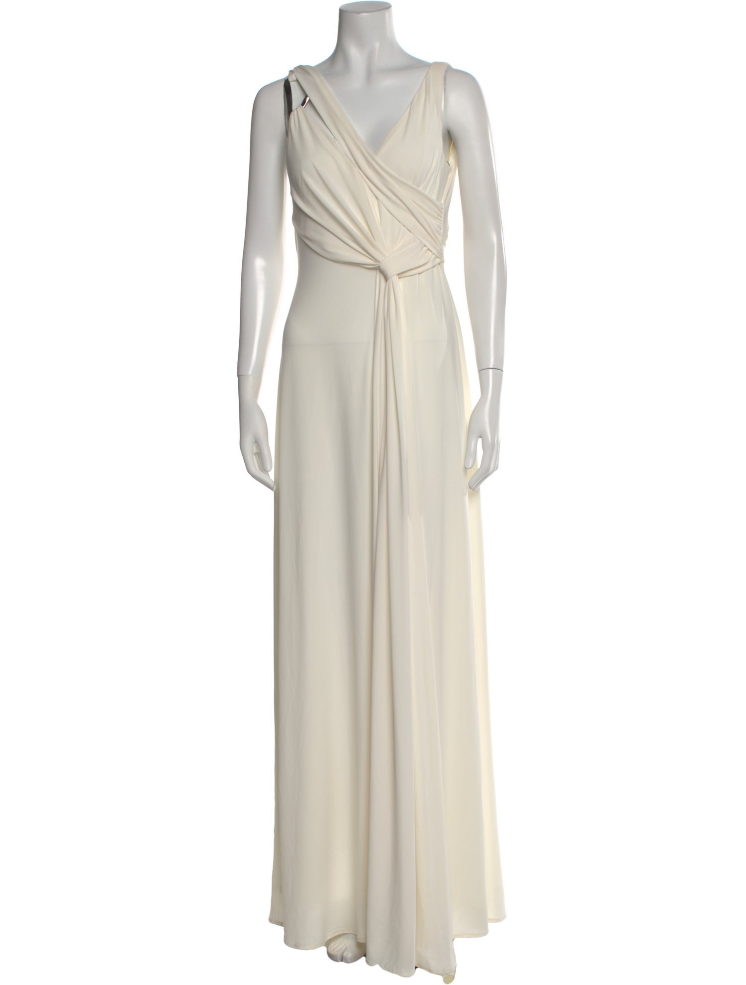 Halston Heritage V-Neck Long Dress