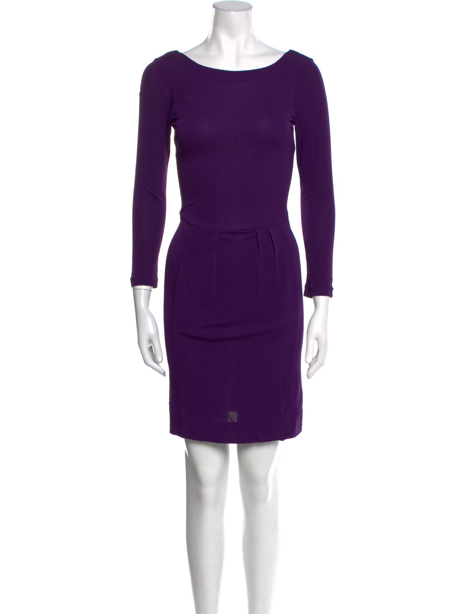 Halston Heritage Bateau Neckline Mini Dress