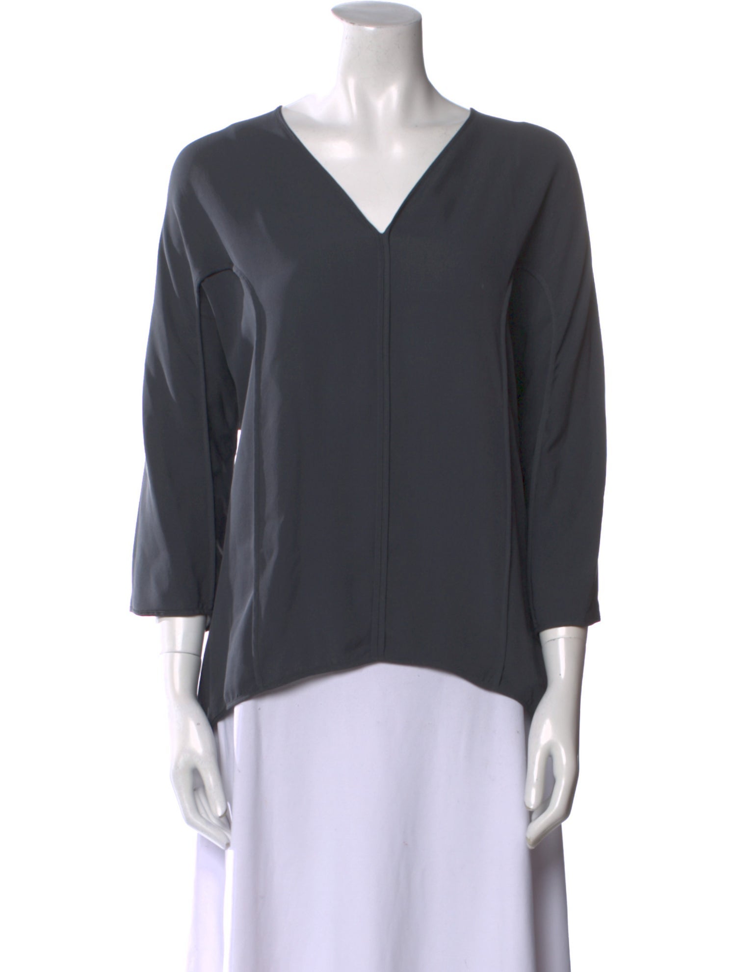 Halston Heritage Silk V-Neck Blouse