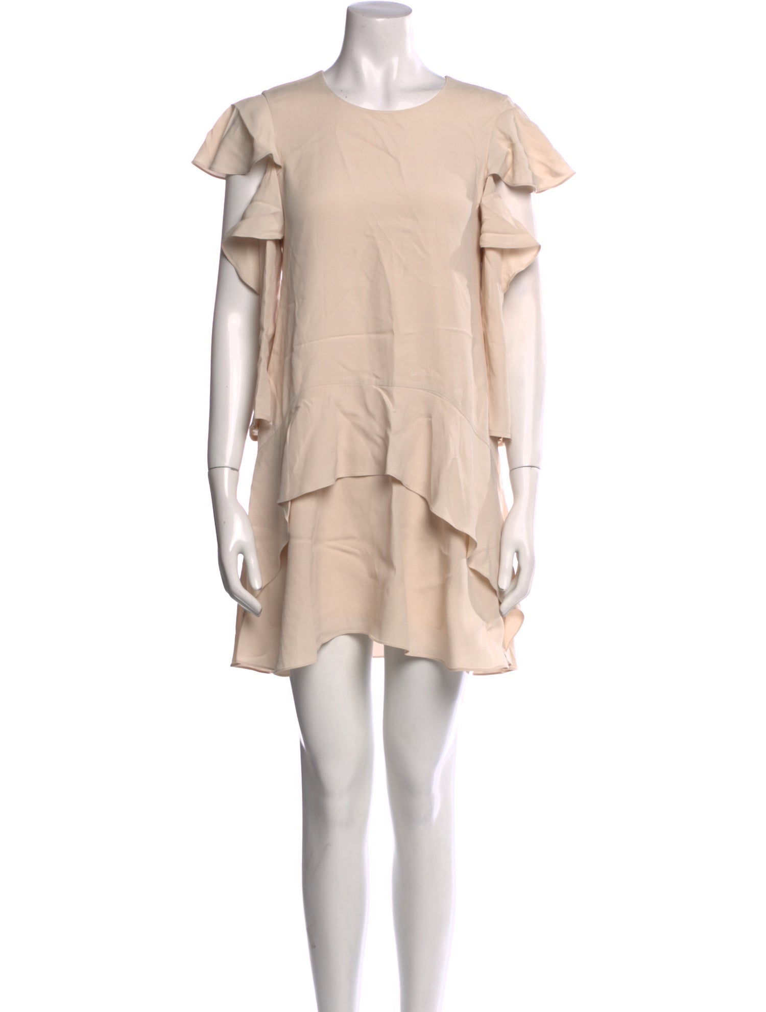 Halston Heritage Crew Neck Mini Dress