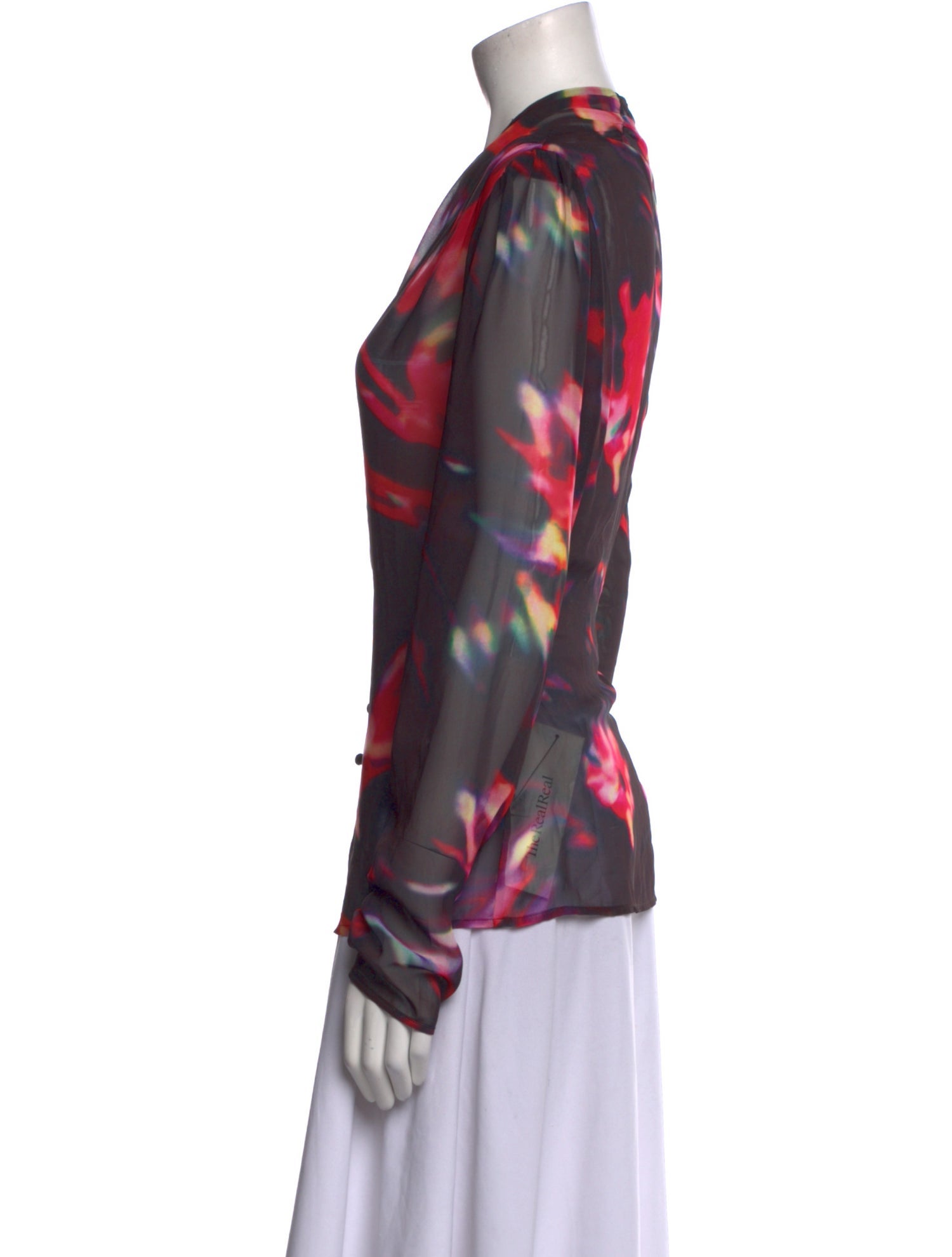 Halston Heritage Printed V-Neck Blouse