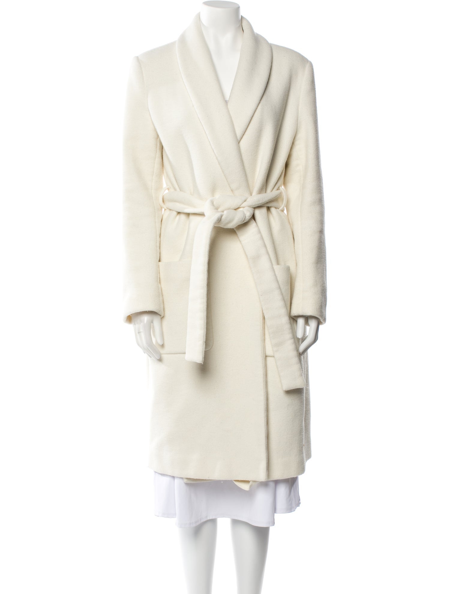 Halston Heritage Wool Faux Fur Coat