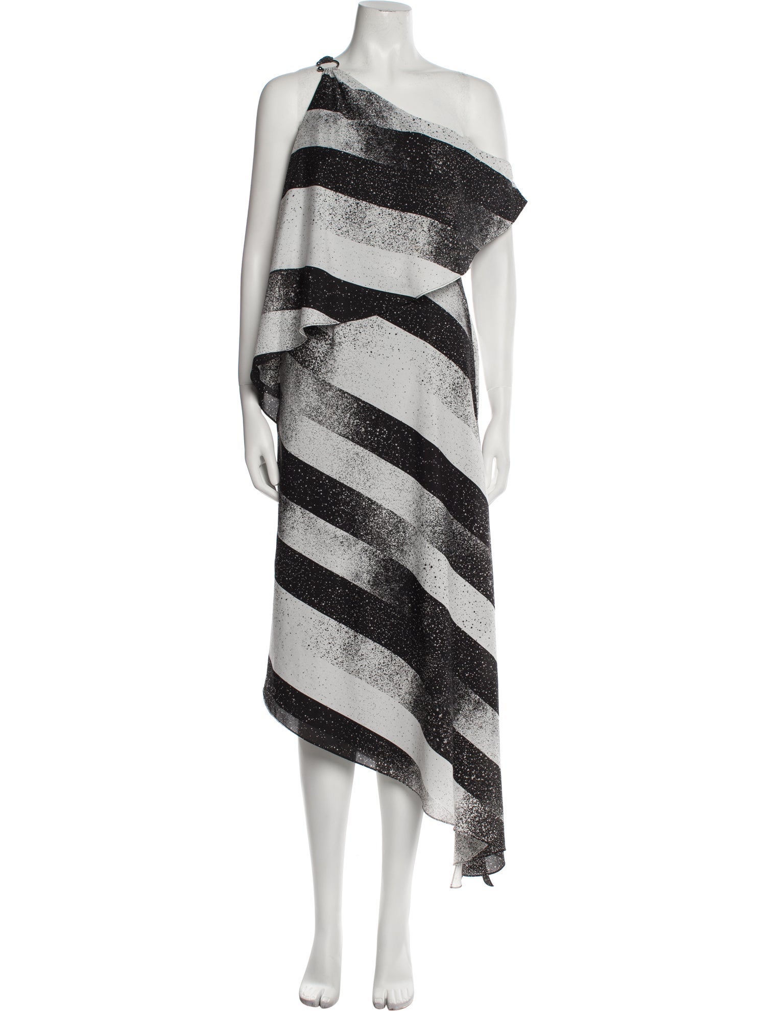 Halston Heritage Striped Long Dress
