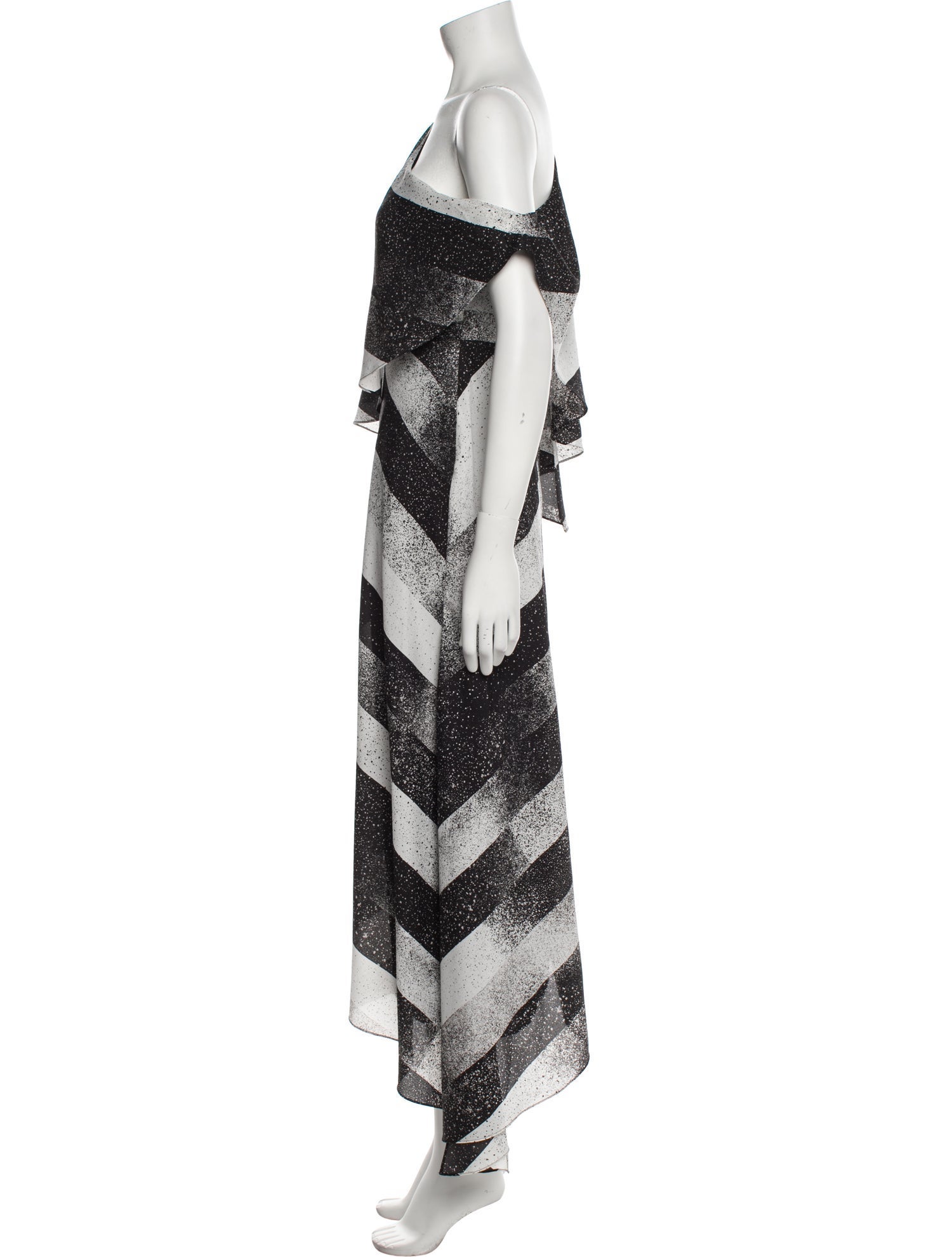 Halston Heritage Striped Long Dress