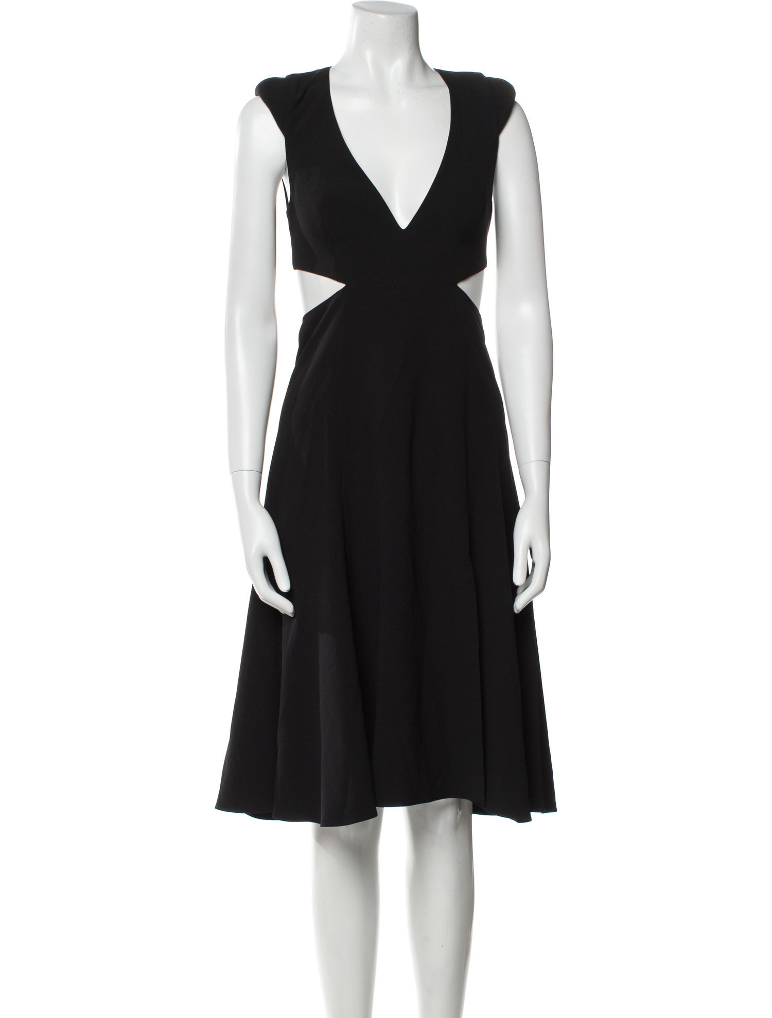 Halston Heritage V-Neck Midi Length Dress