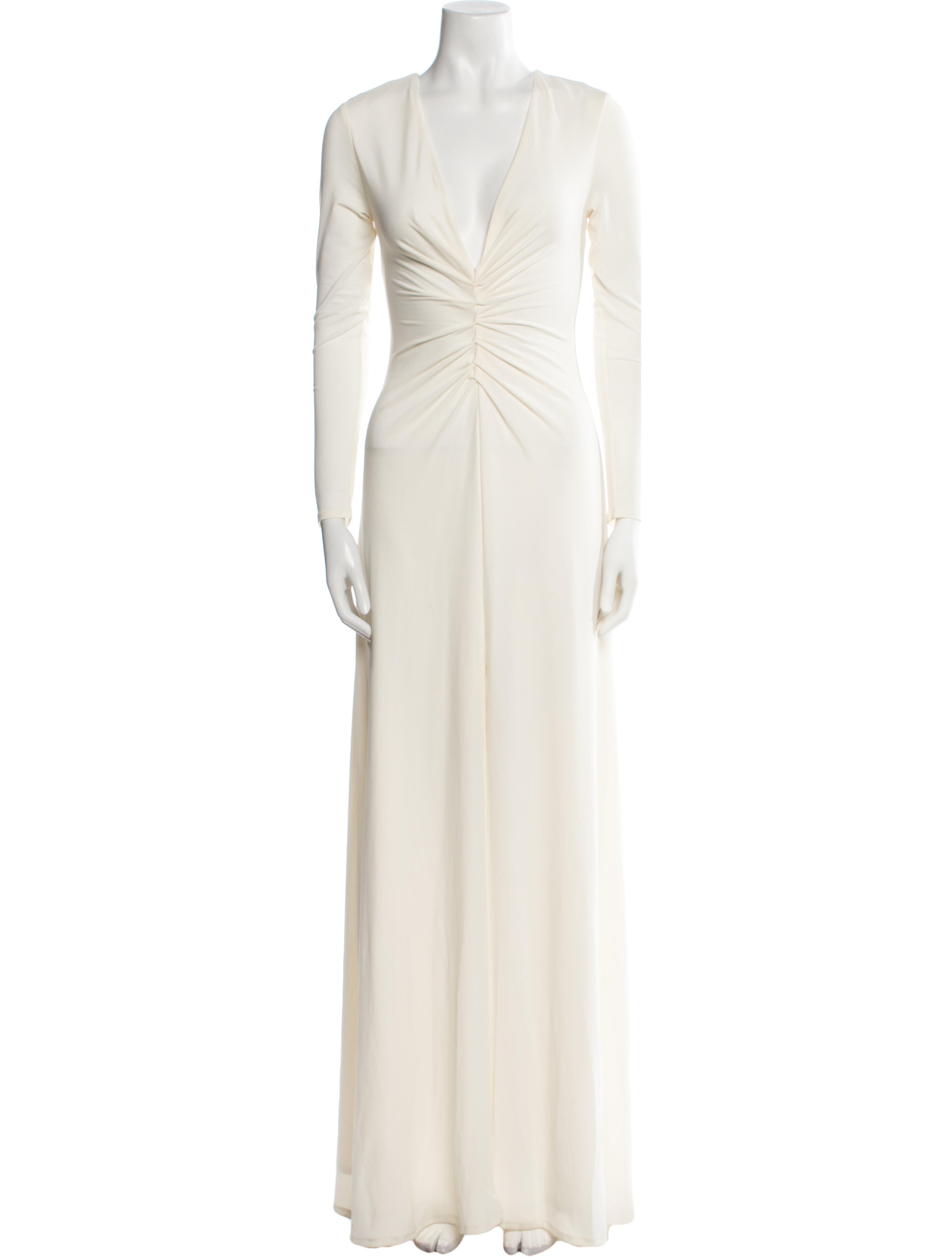 Halston Heritage V-Neck Long Dress