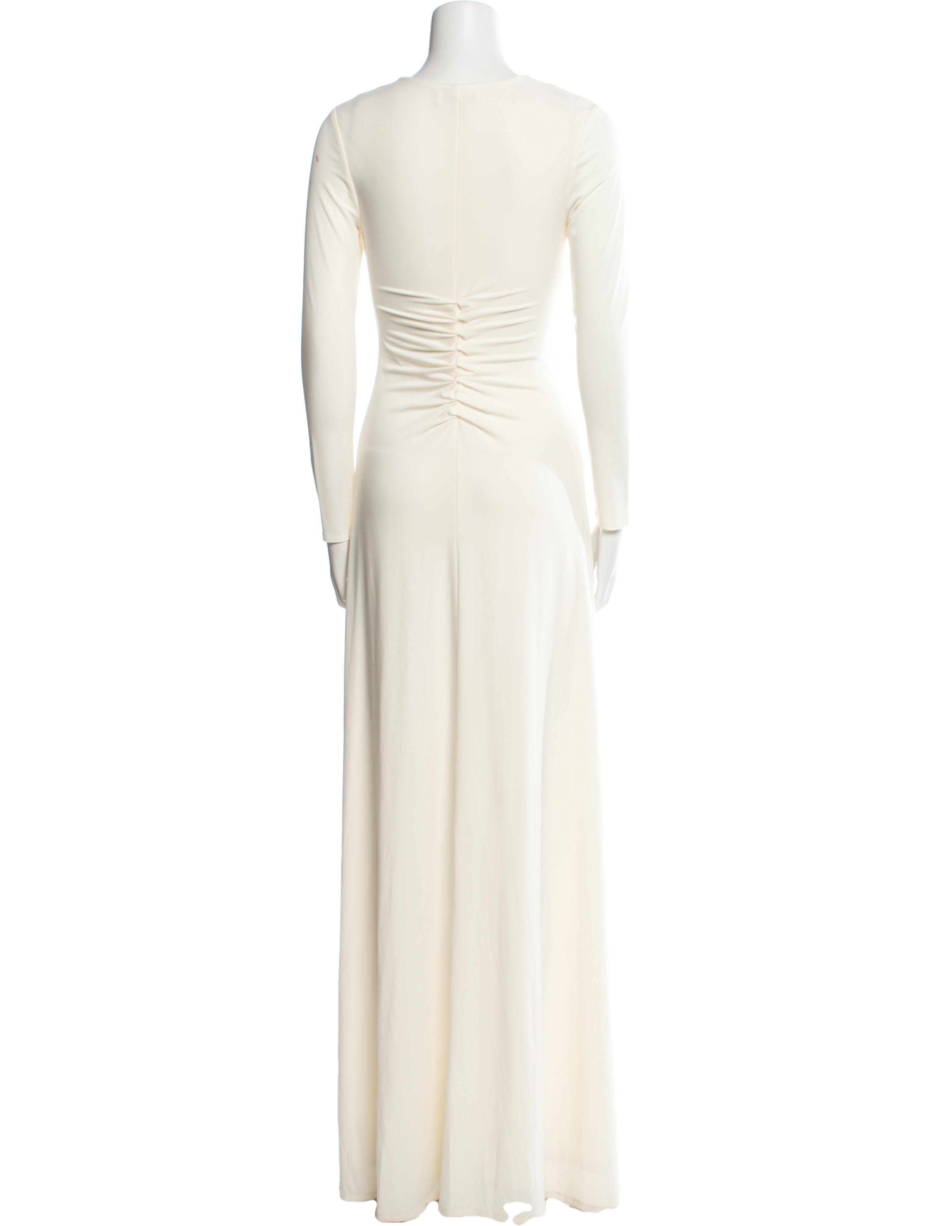 Halston Heritage V-Neck Long Dress
