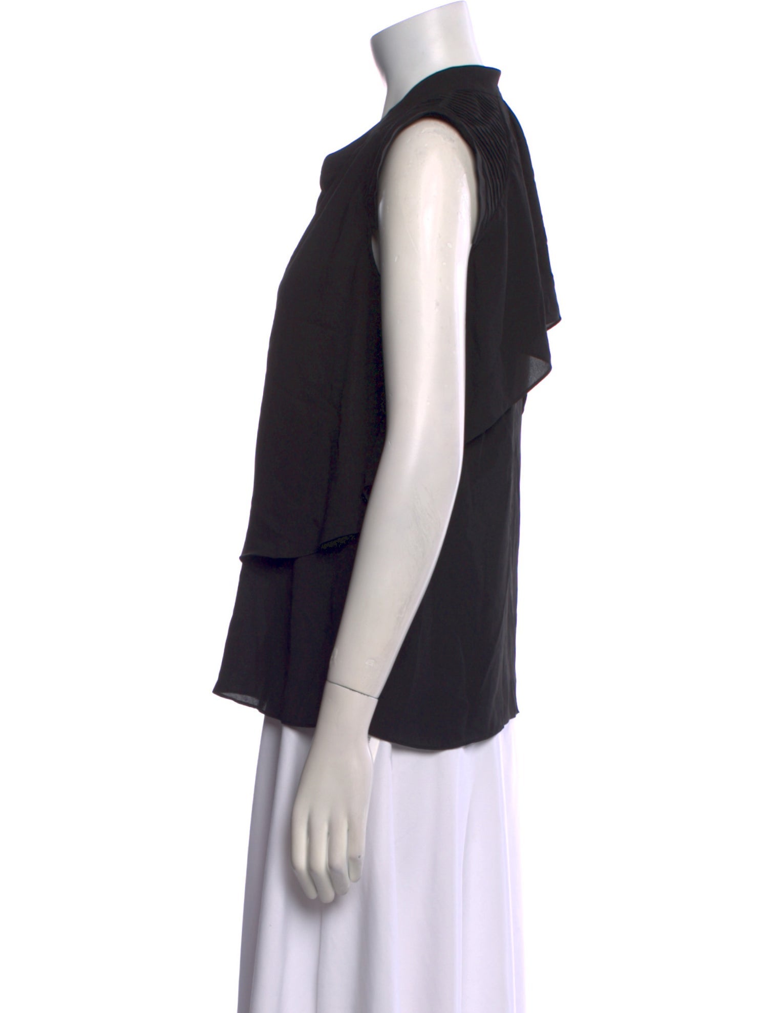 Halston Heritage V-Neck Sleeveless Blouse