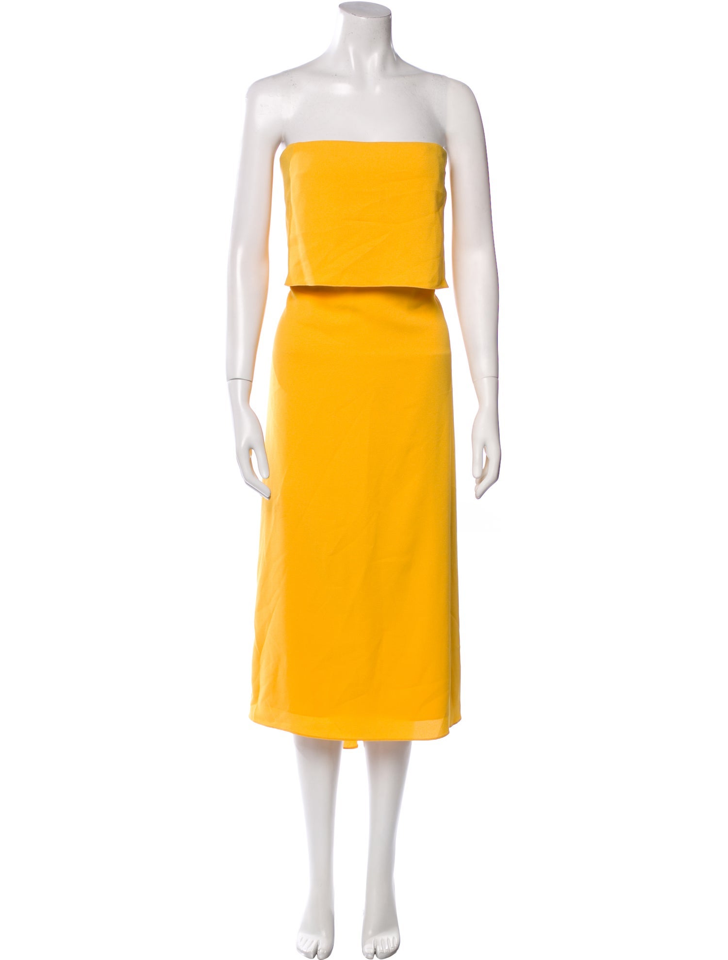 Halston Heritage Strapless Midi Length Dress