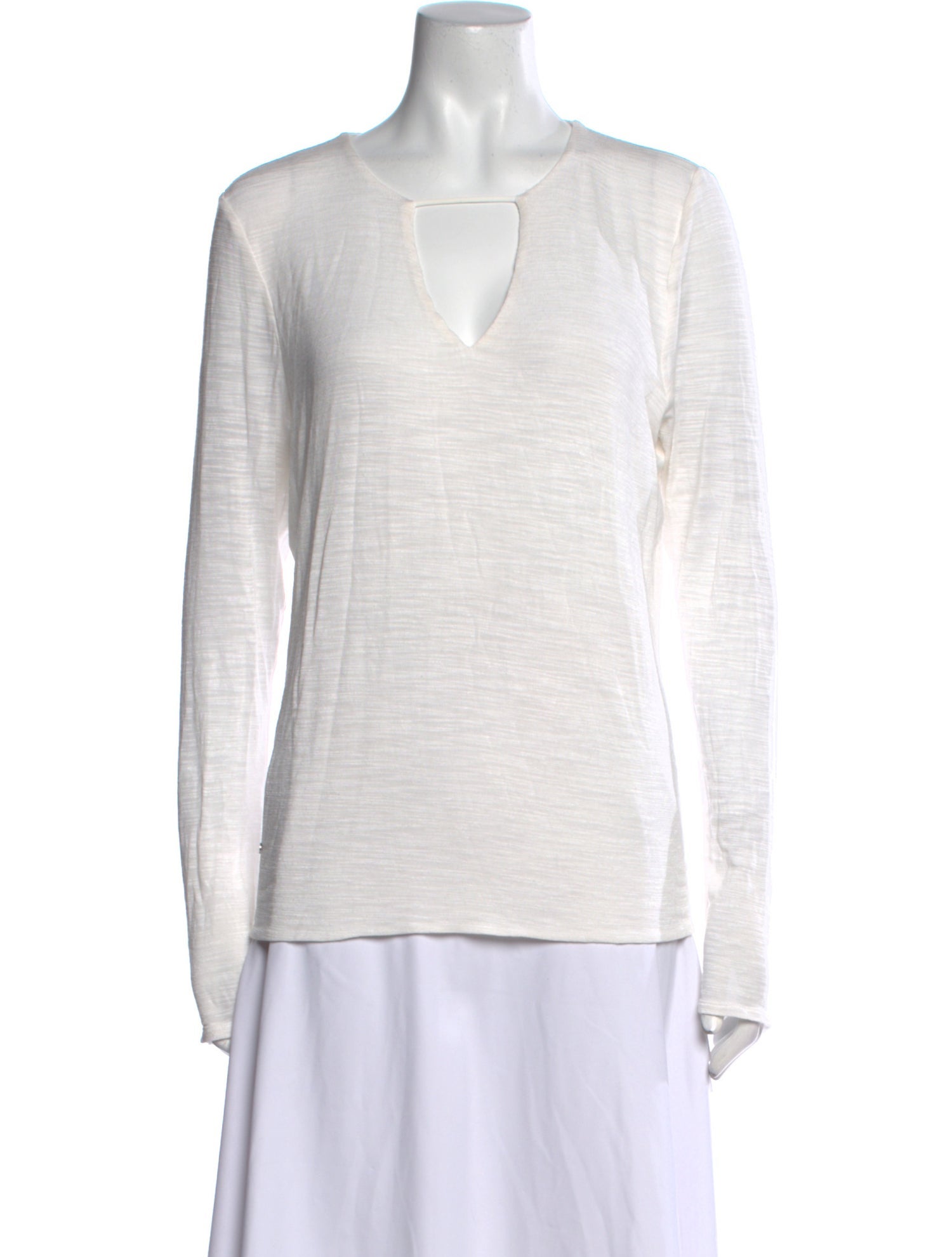 Halston Heritage V-Neck Long Sleeve Top
