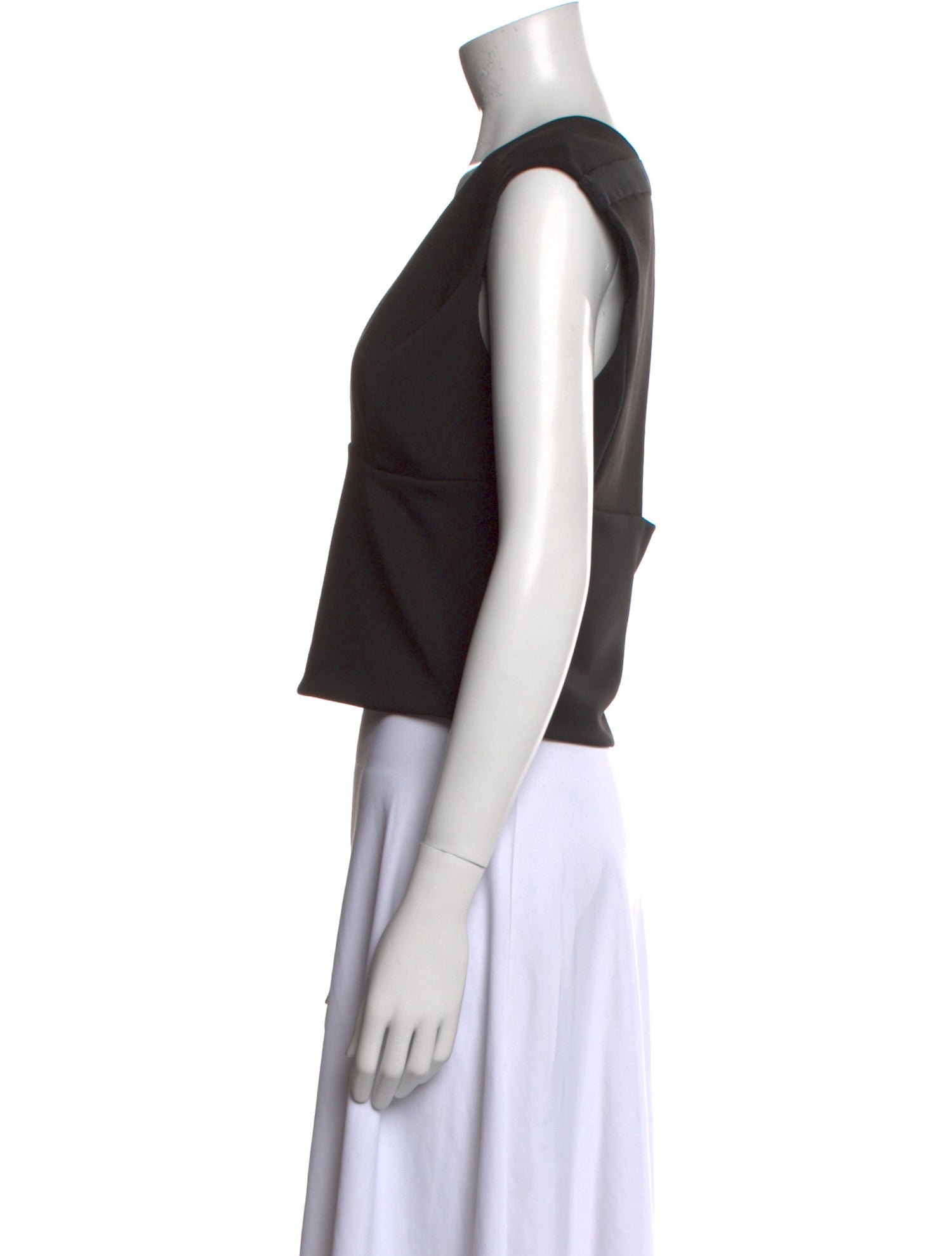 Halston Heritage V-Neck Sleeveless Crop Top