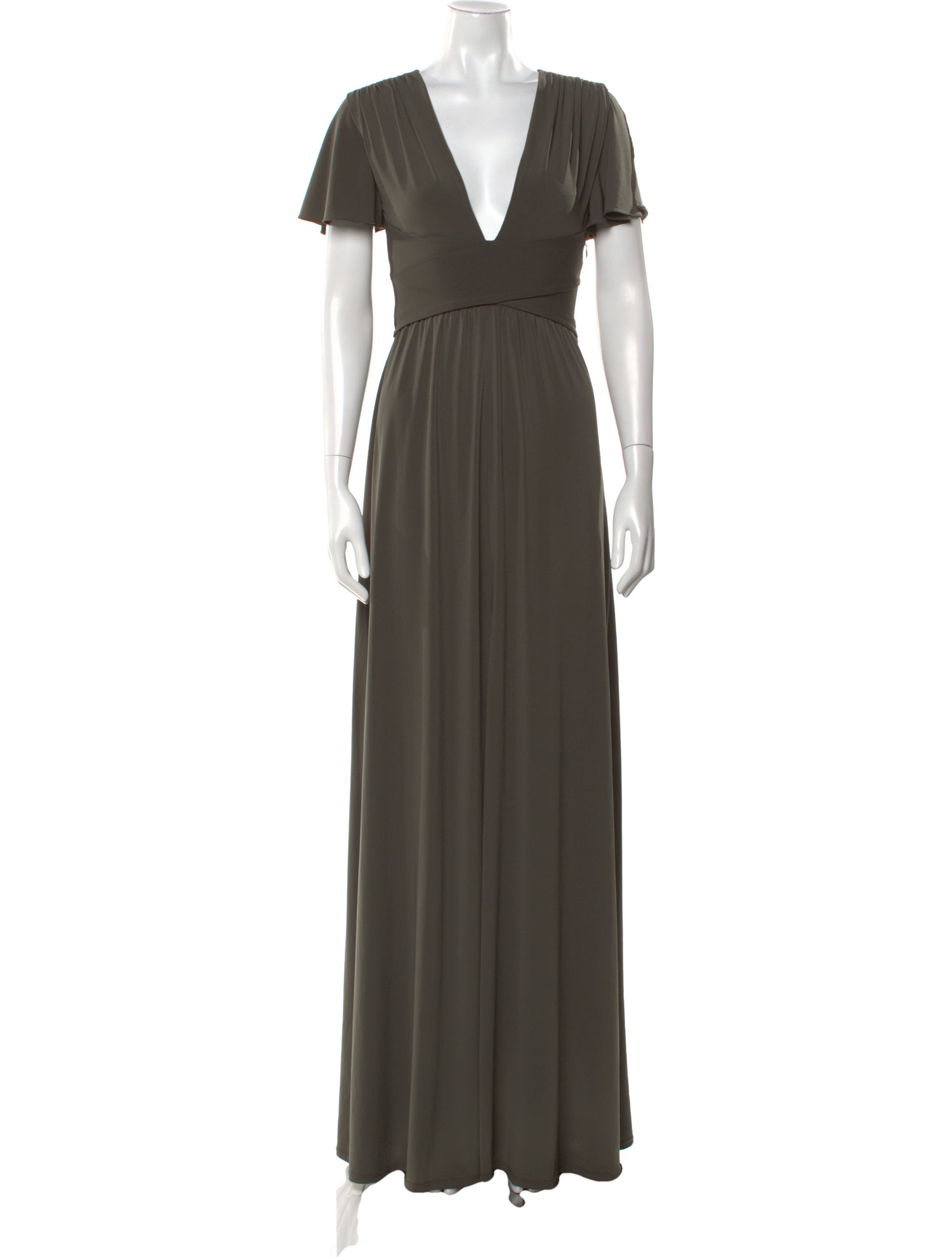 Halston Heritage V-Neck Long Dress