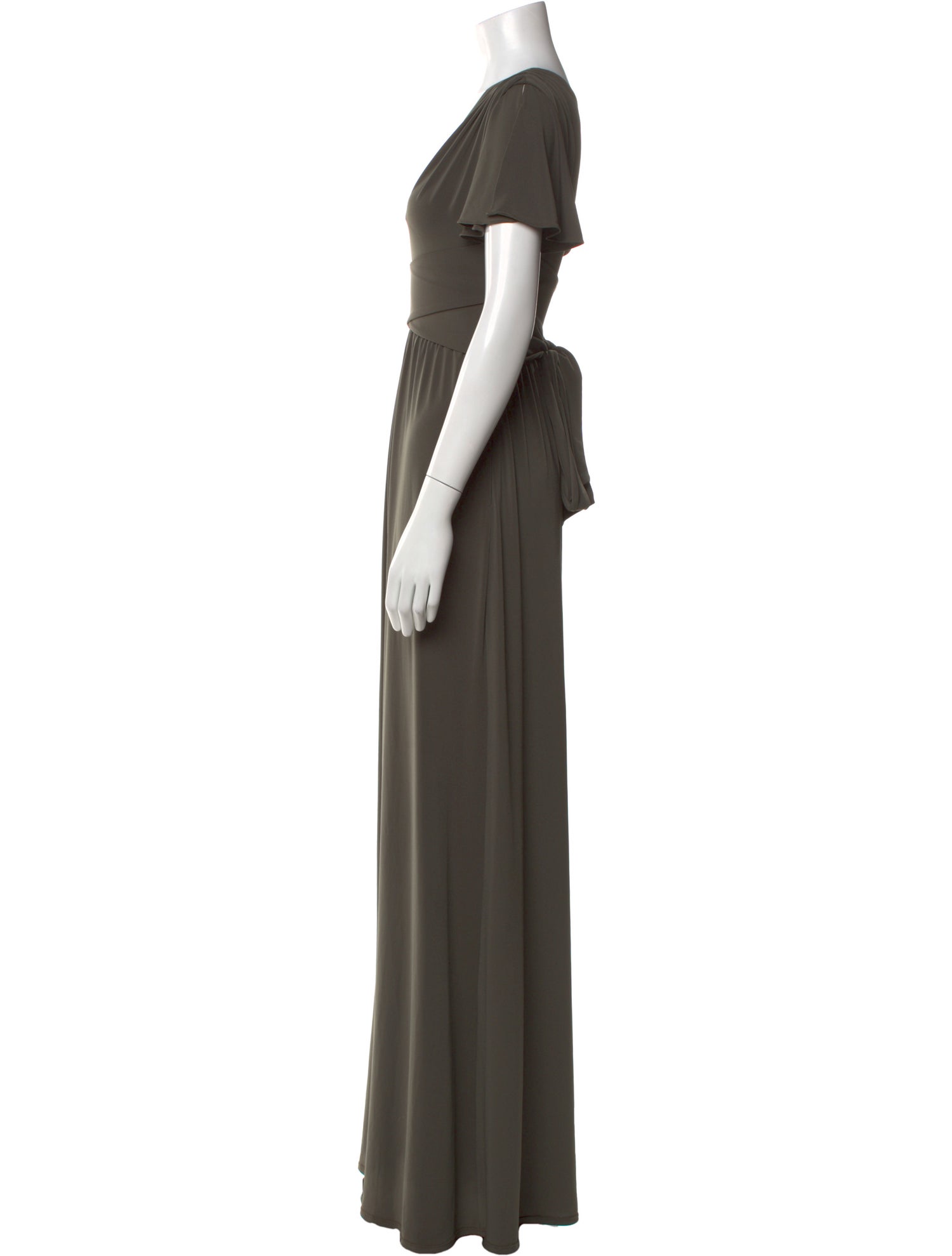 Halston Heritage V-Neck Long Dress