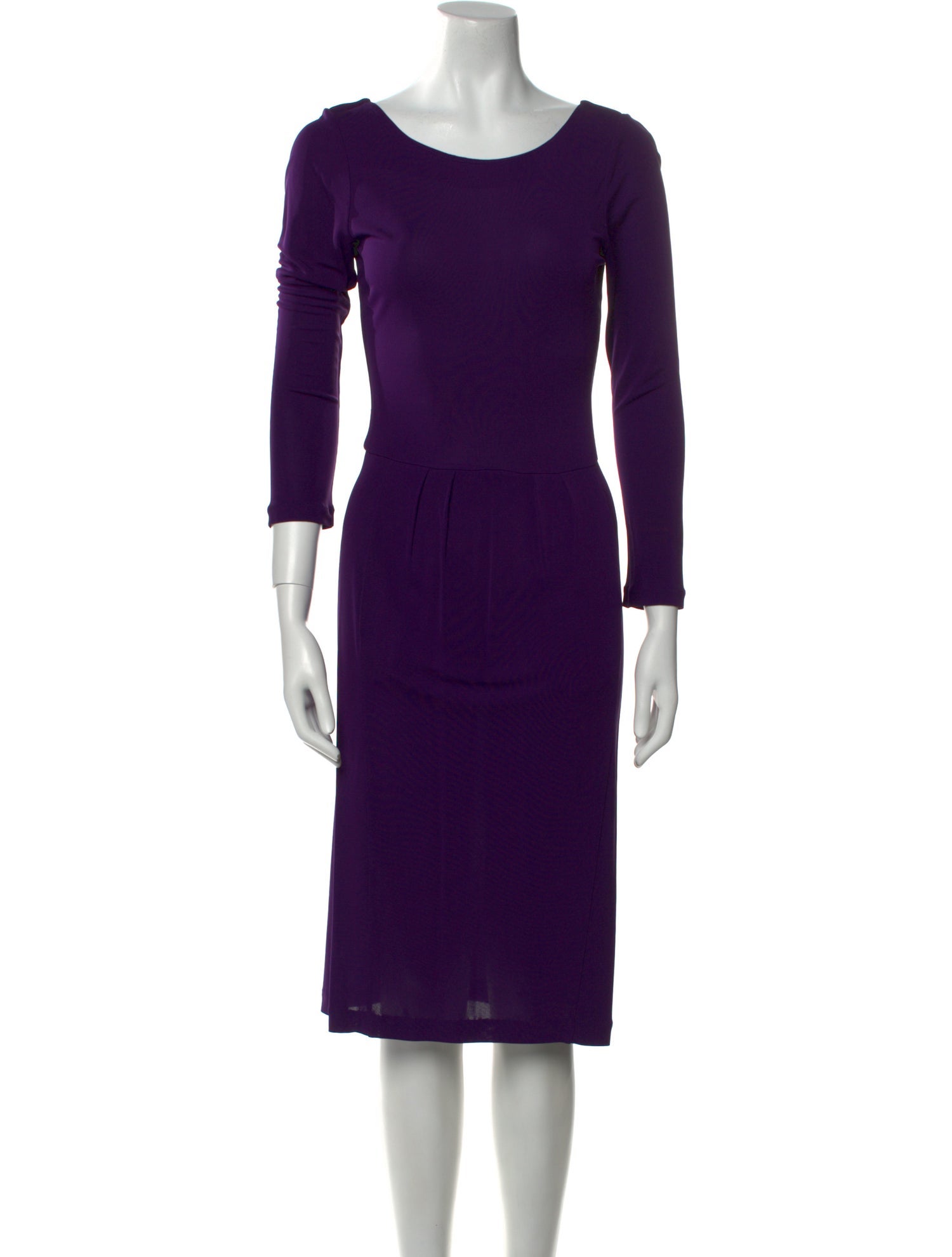 Halston Heritage Scoop Neck Midi Length Dress