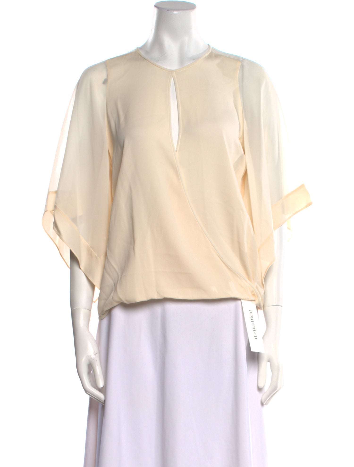 Halston Heritage Silk Crew Neck Blouse