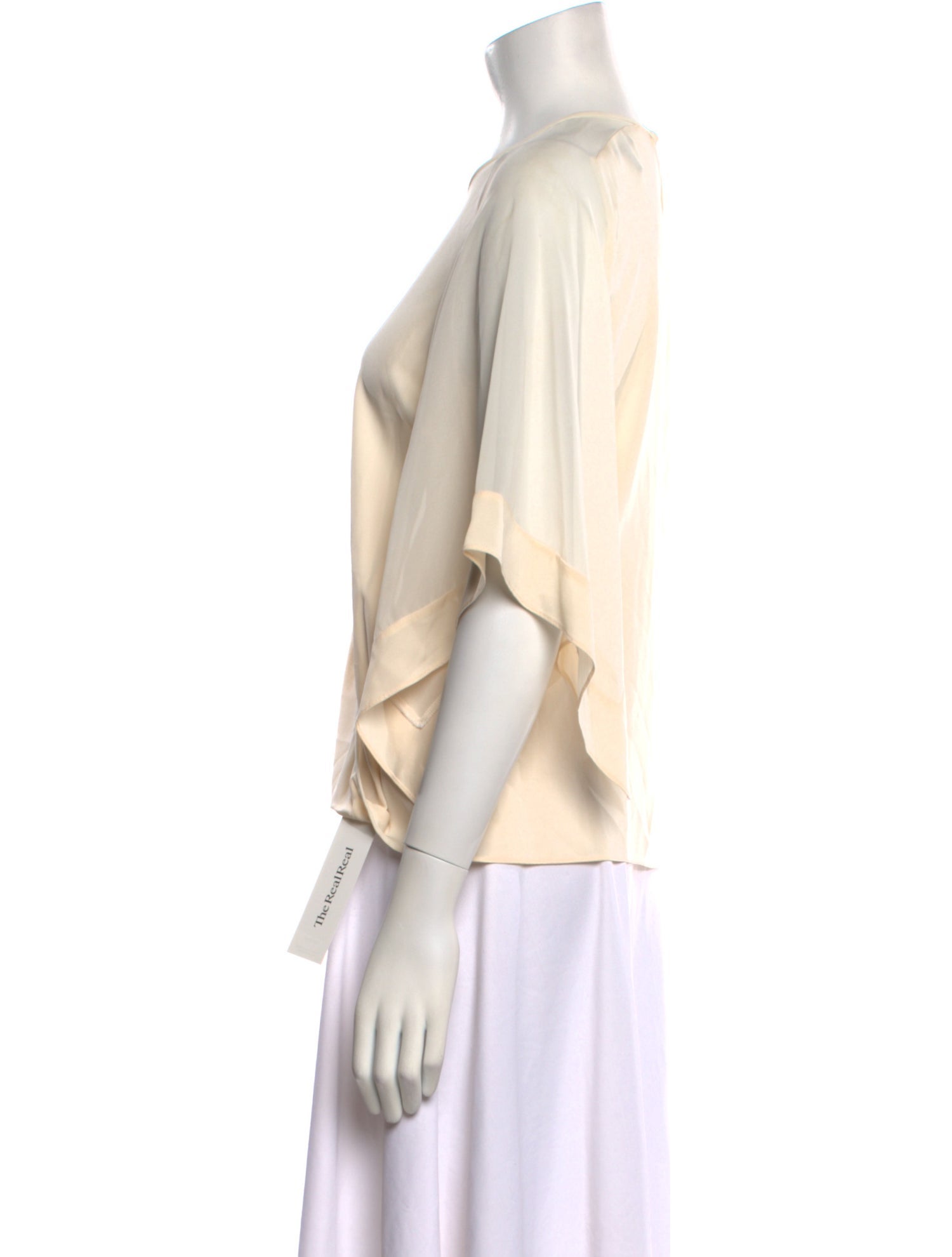 Halston Heritage Silk Crew Neck Blouse