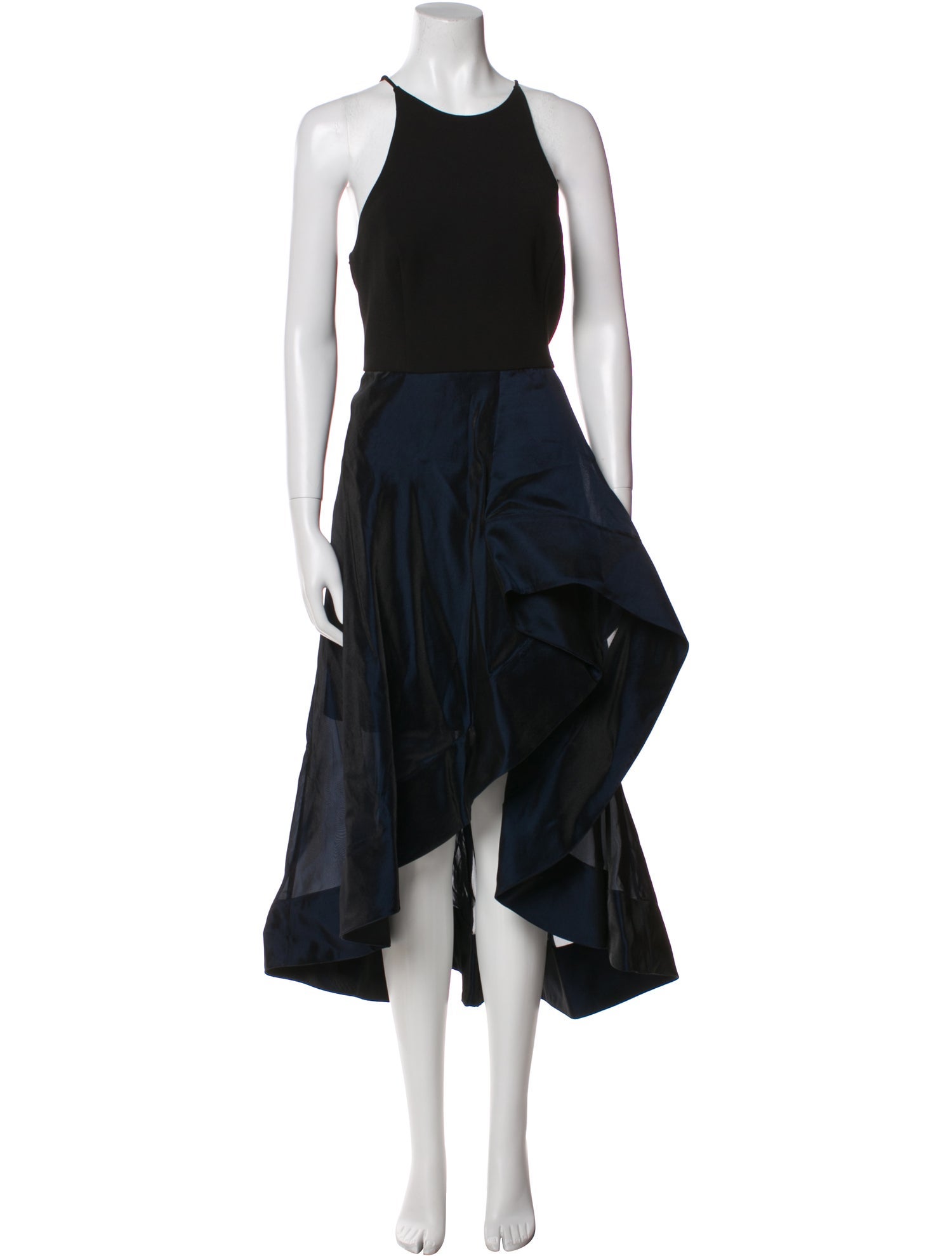 Halston Heritage Silk Midi Length Dress