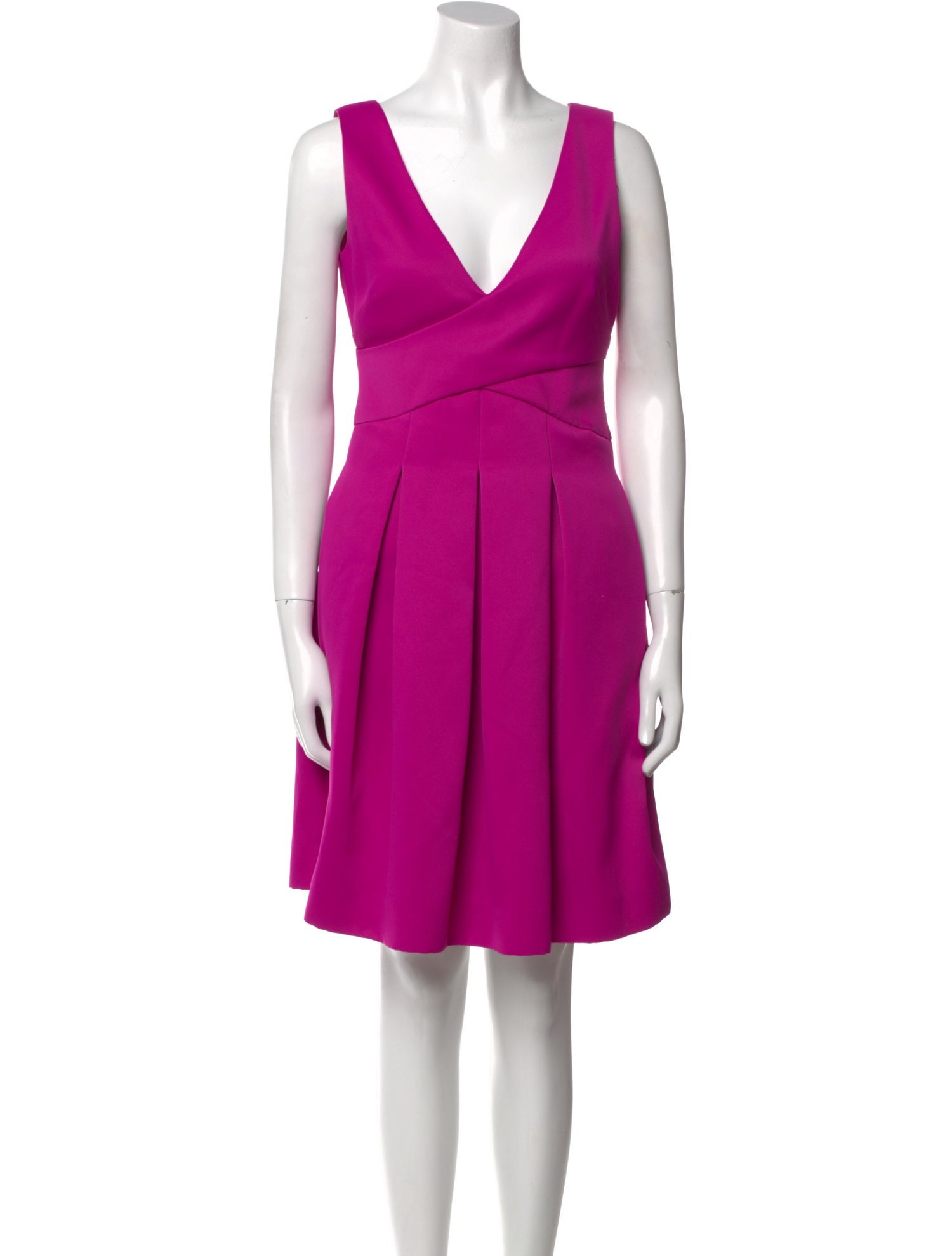 Halston Heritage V-Neck Knee-Length Dress
