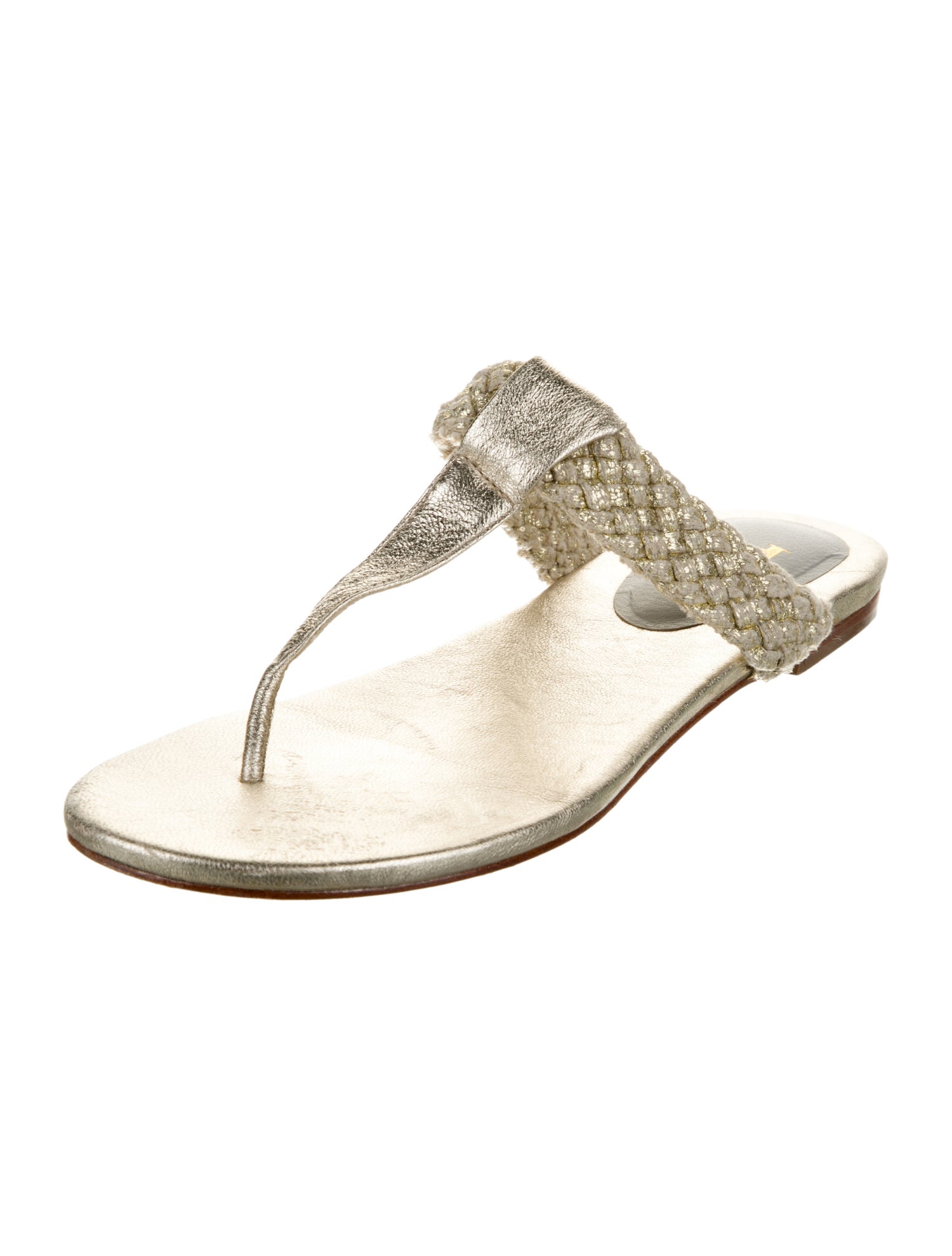 Halston Heritage Leather Flip Flops