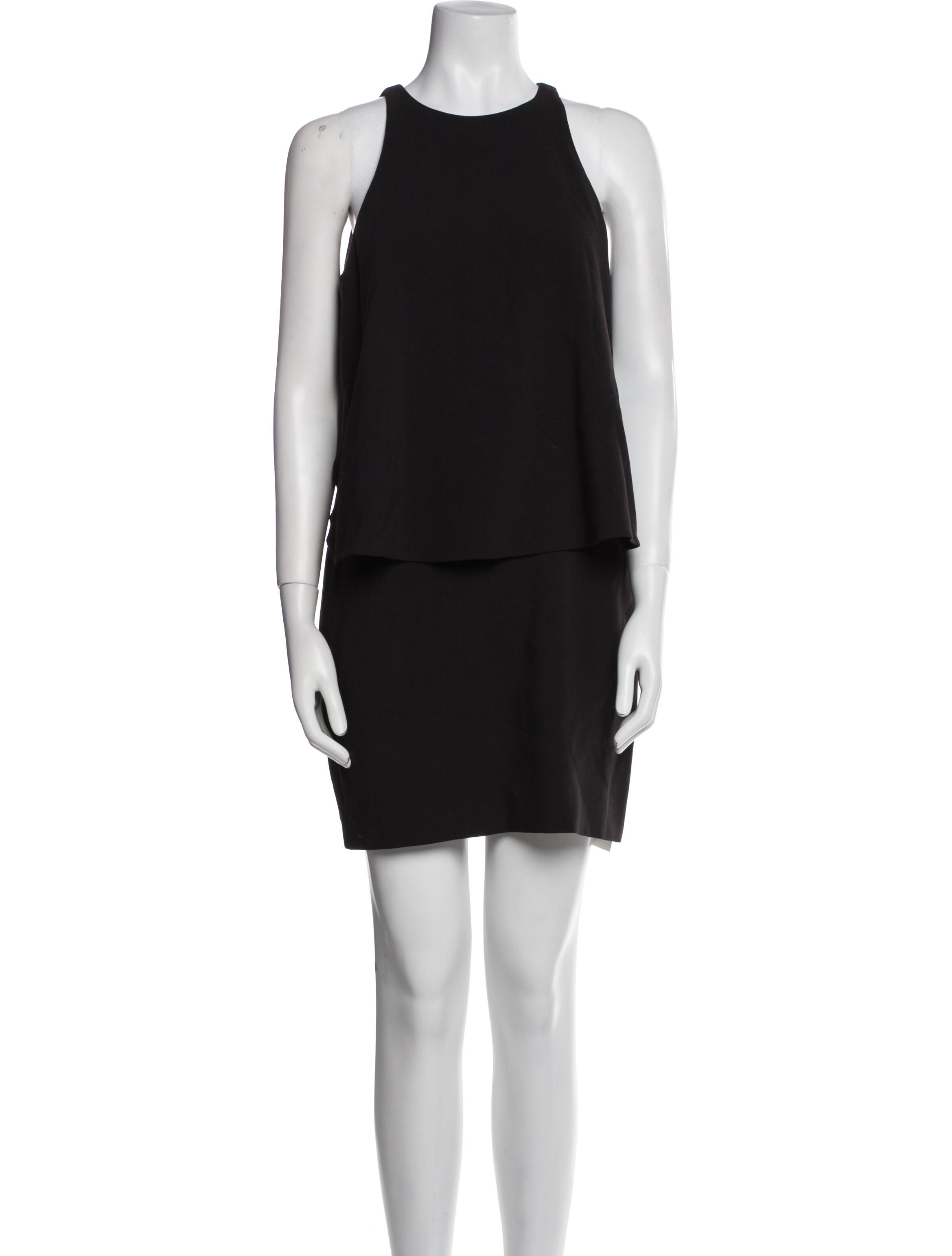 Halston Heritage Crew Neck Mini Dress