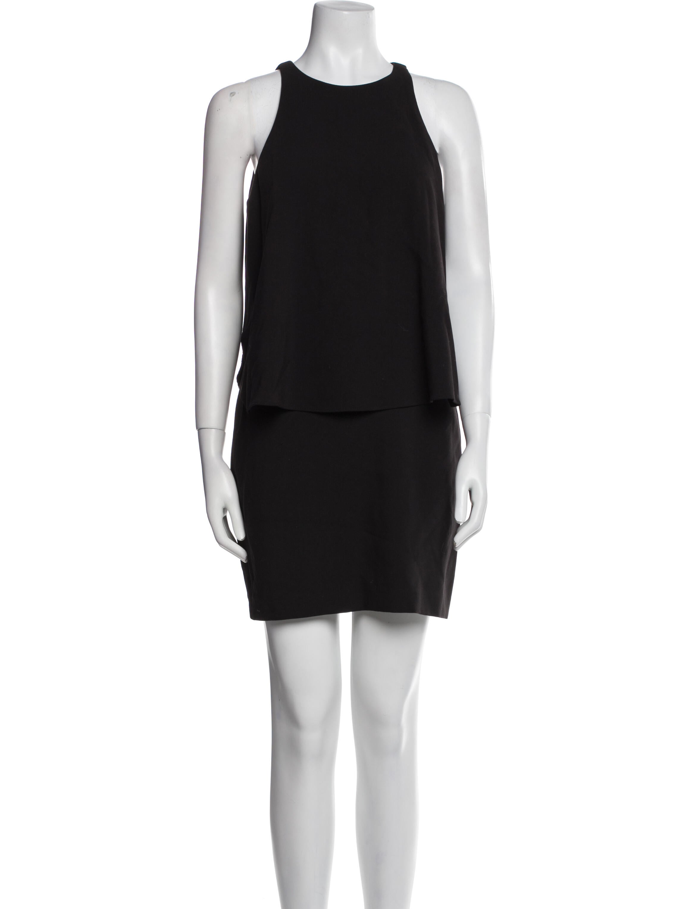 Halston Heritage Crew Neck Mini Dress