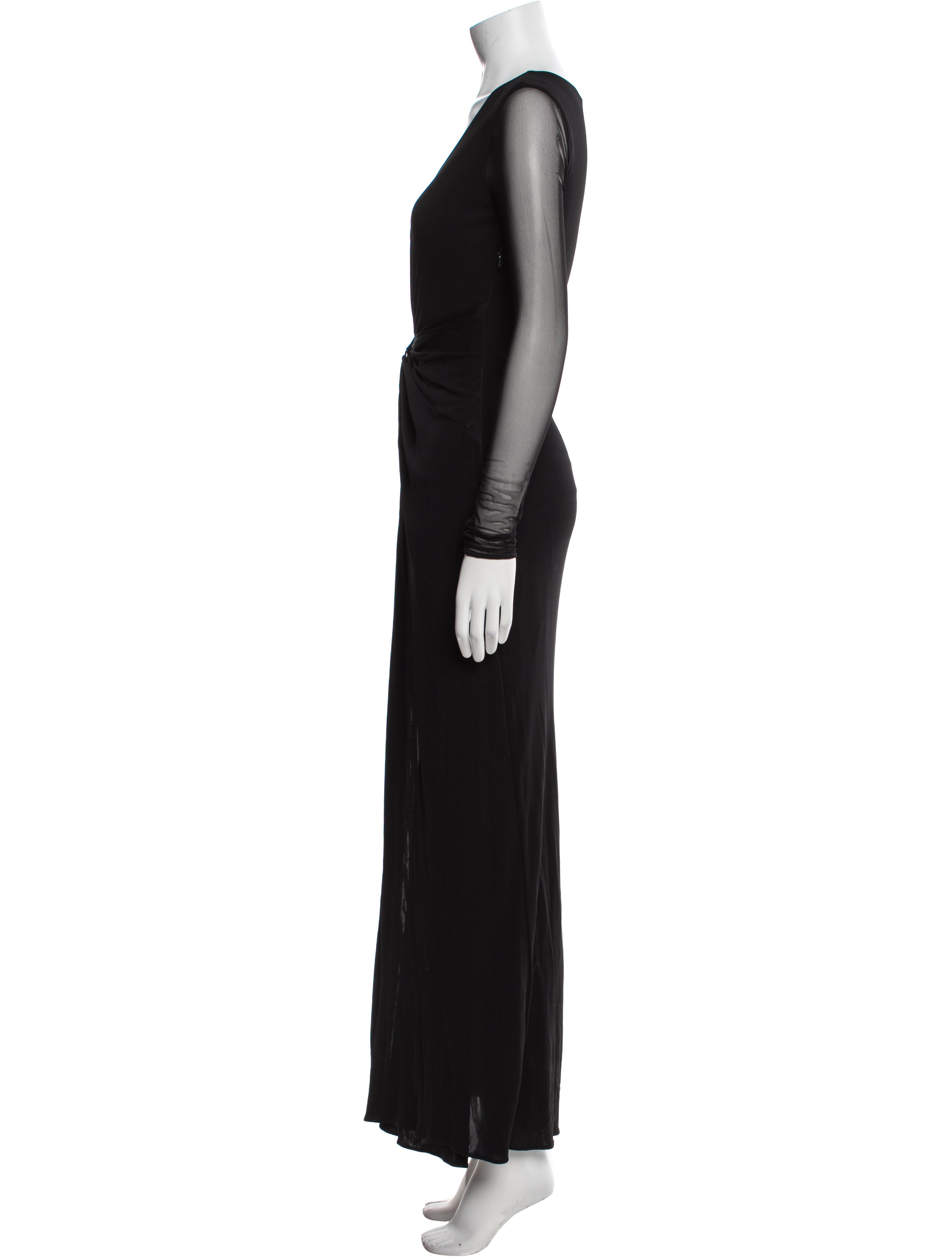 Halston Heritage V-Neck Long Dress