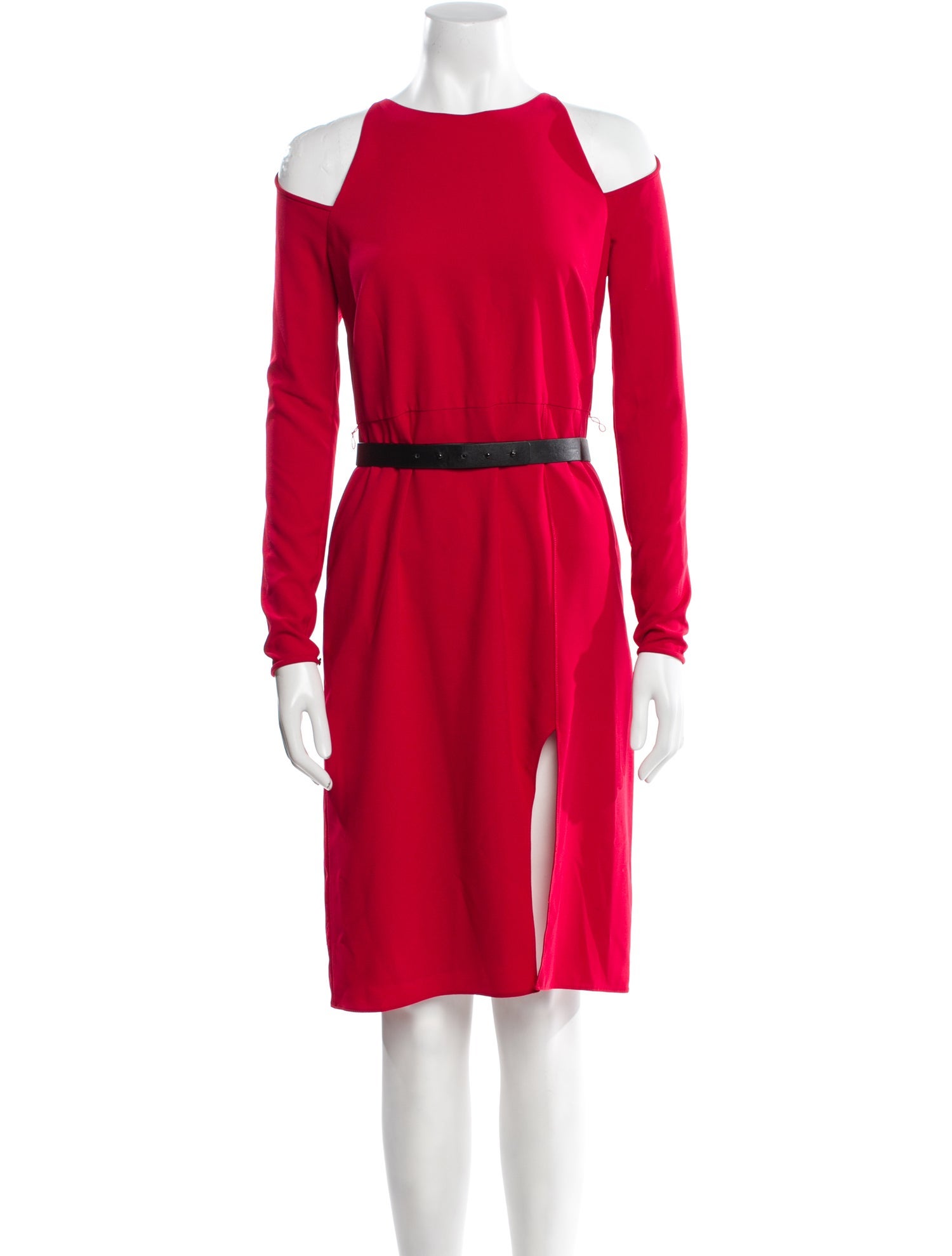 Halston Heritage Bateau Neckline Knee-Length Dress