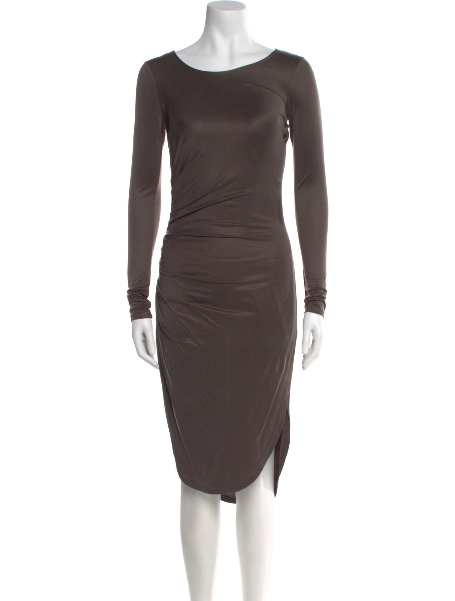 Halston Heritage Bateau Neckline Midi Length Dress