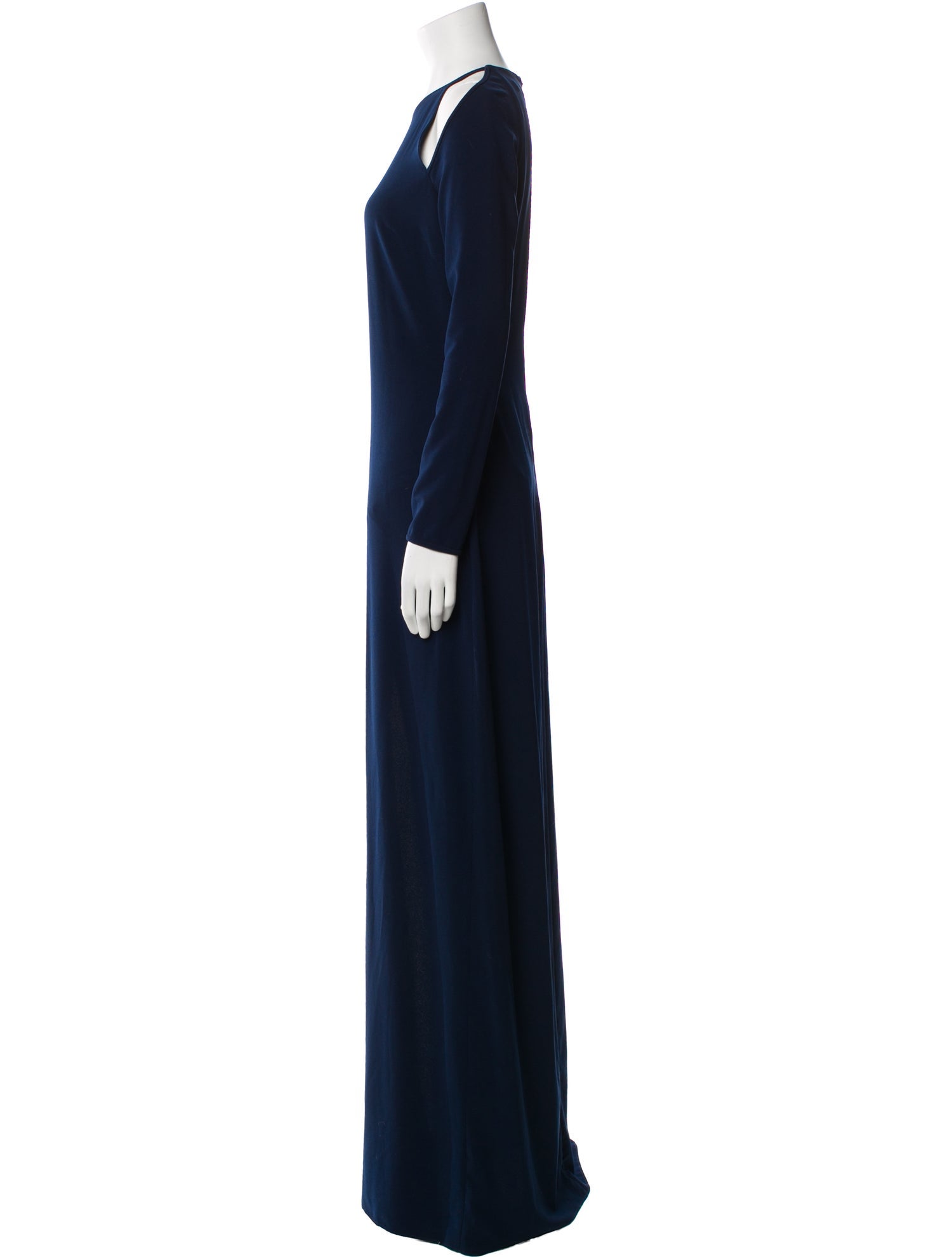Halston Heritage Crew Neck Long Dress