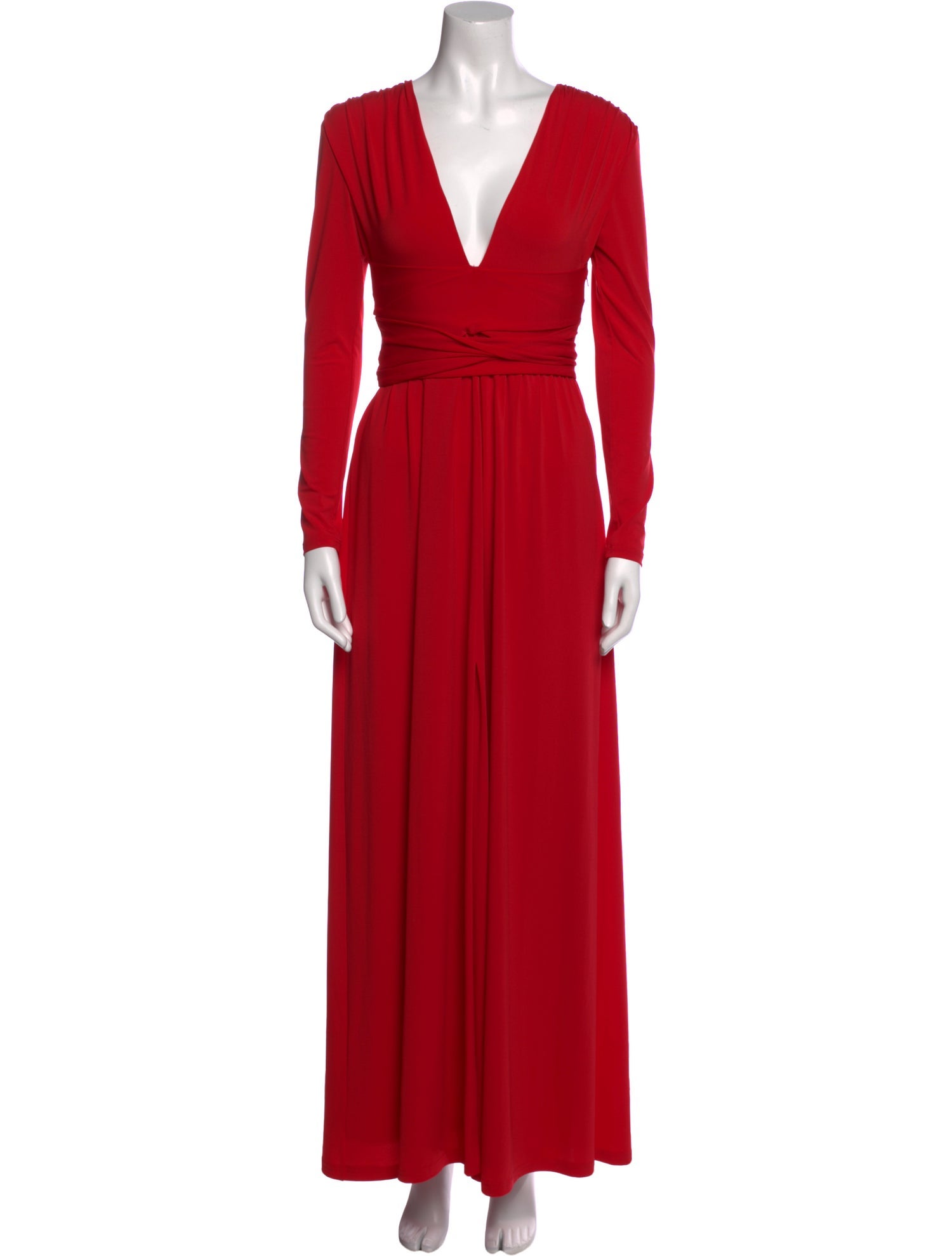 Halston Heritage V-Neck Long Dress