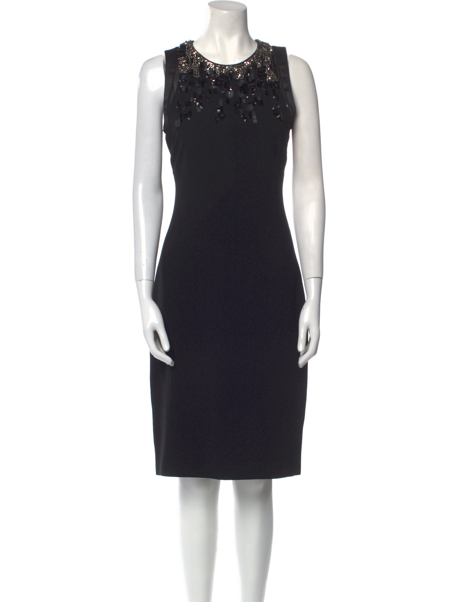 Halston Heritage Crew Neck Knee-Length Dress