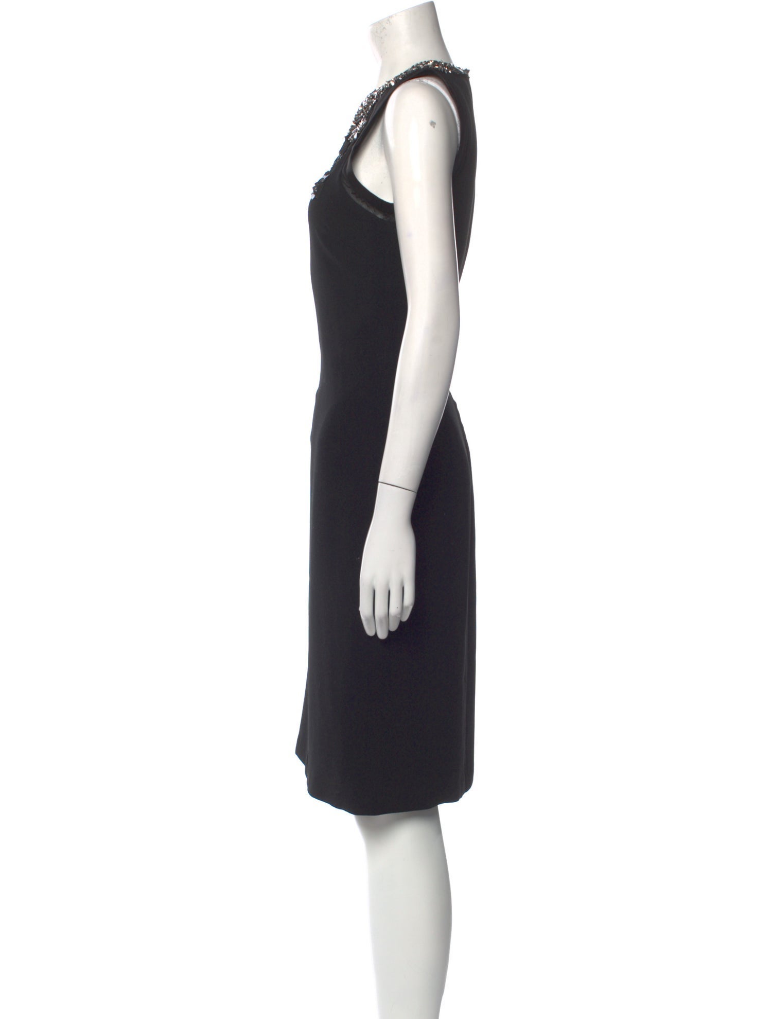 Halston Heritage Crew Neck Knee-Length Dress